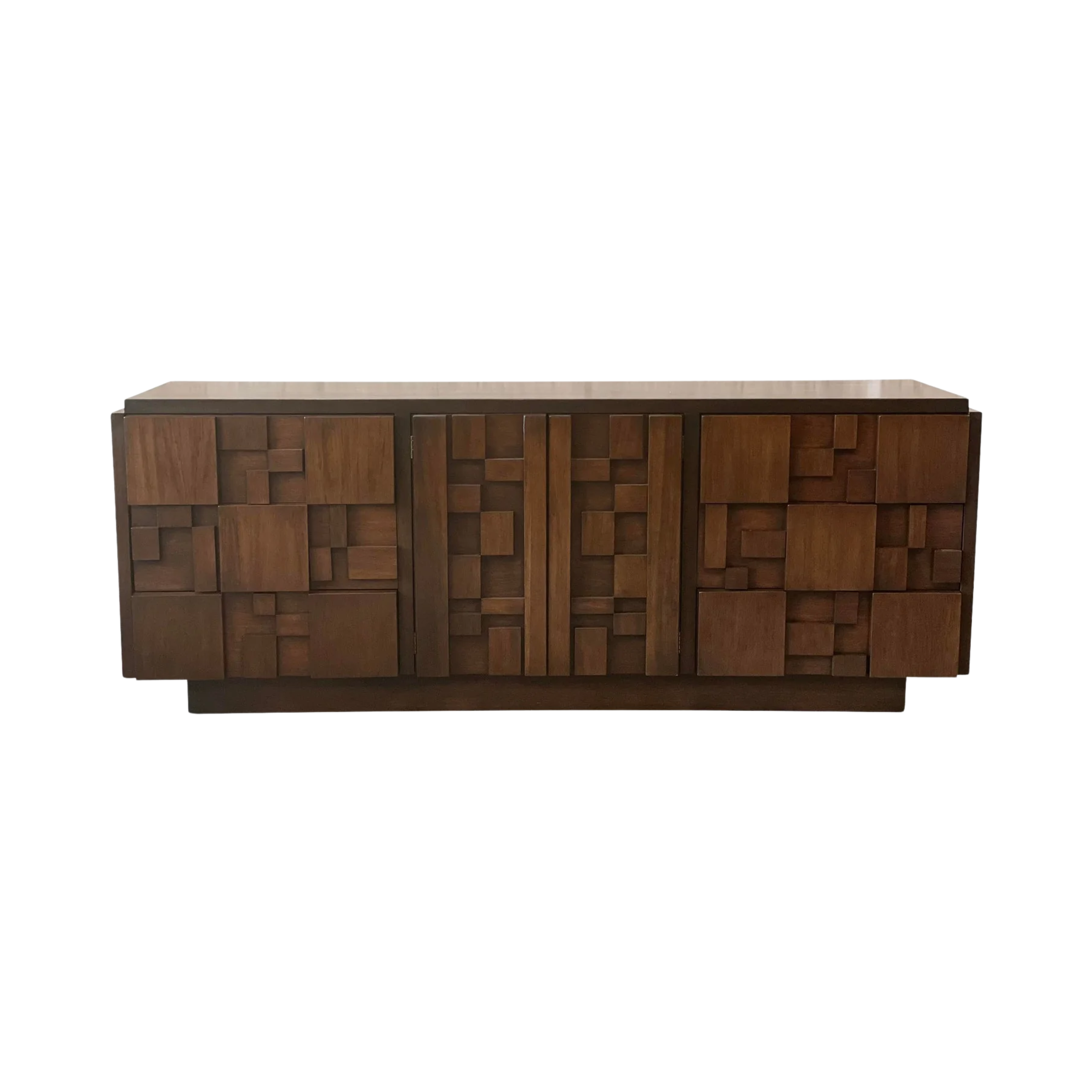 1970s Vintage Lane Staccato Brutalist Dresser Refinished