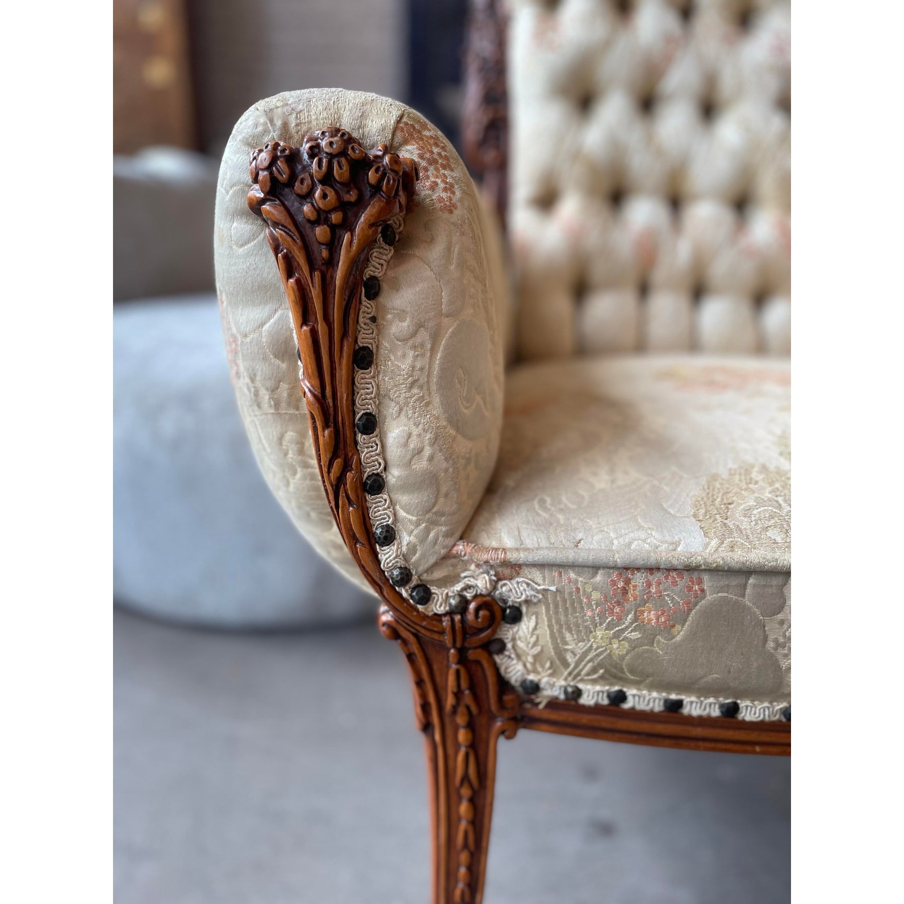 Antique 1930’s Filigree Wood Engraved Carved Chairs - A Pair