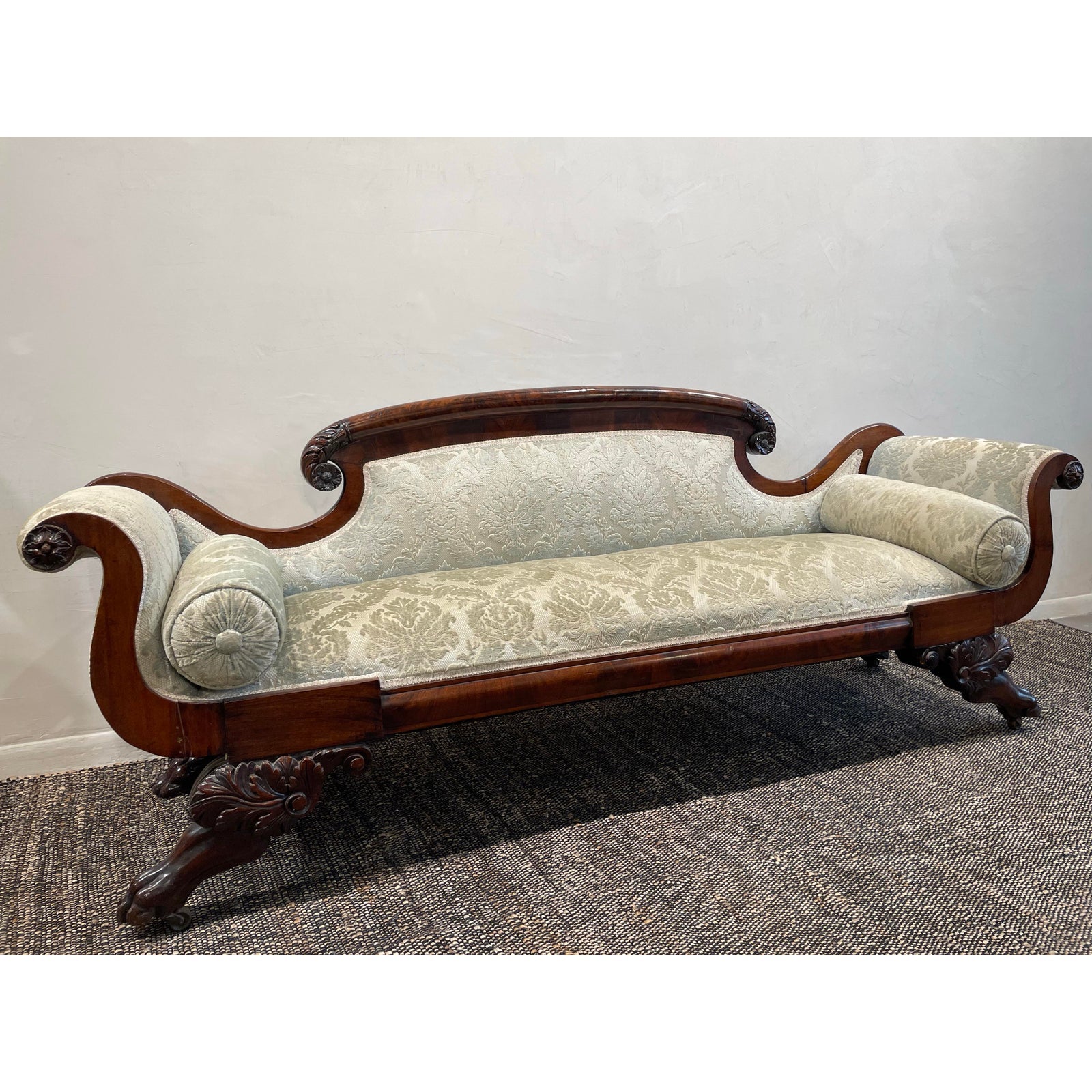 Antique Victorian/Georgian-Style Mahogany Sofa