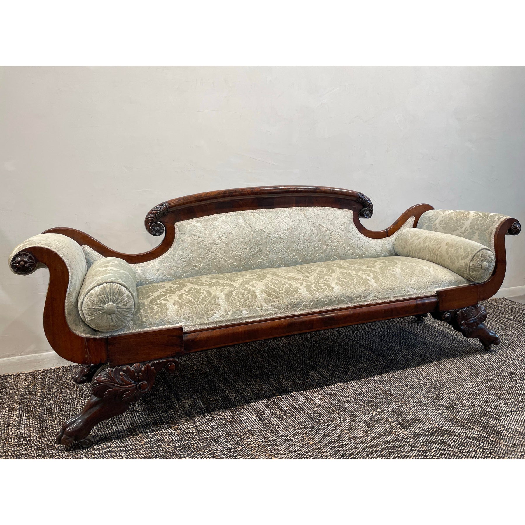 Antique Victorian/Georgian-Style Mahogany Sofa