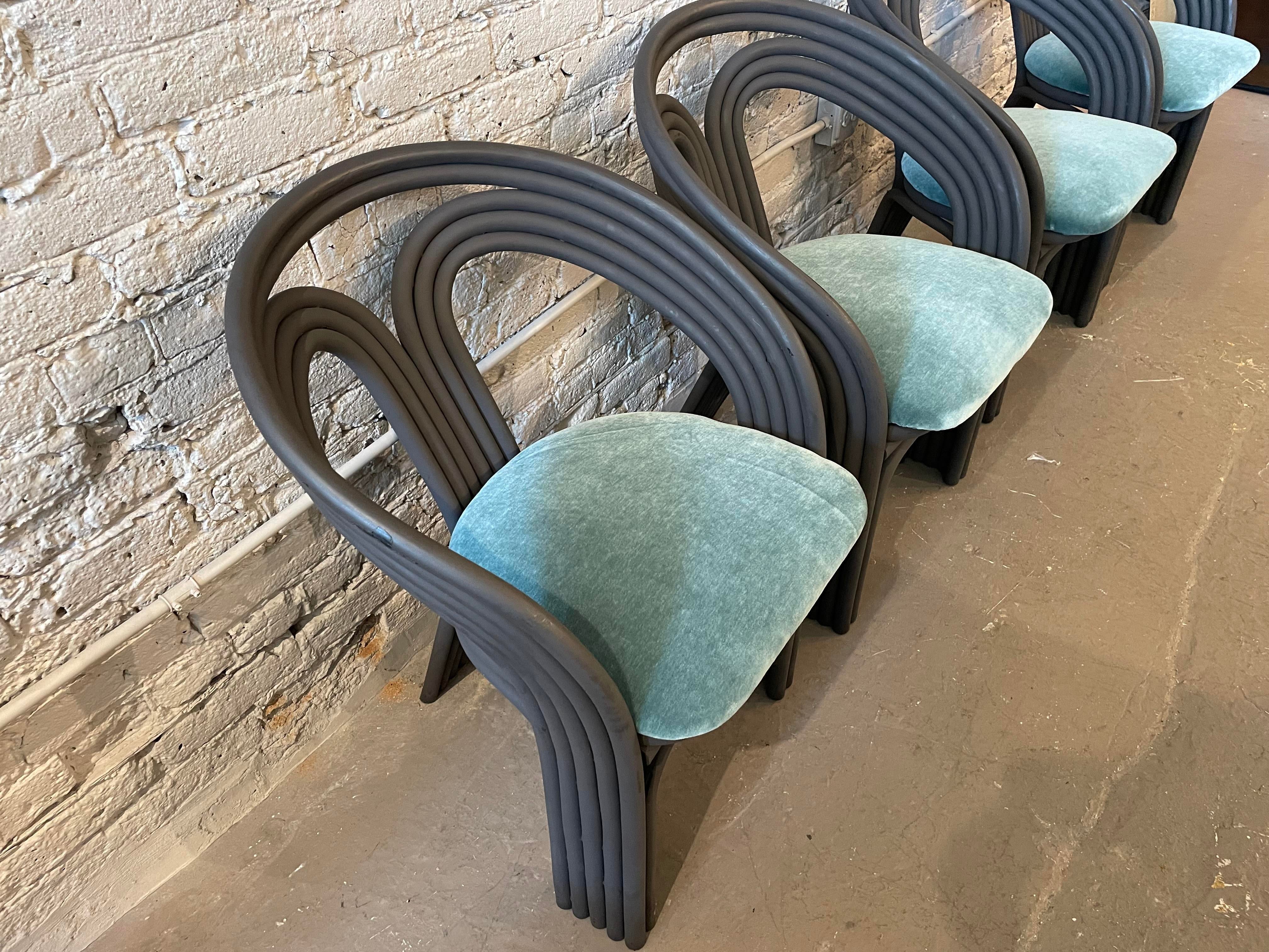 Bamboo Vintage Dining Chairs - Set of 4