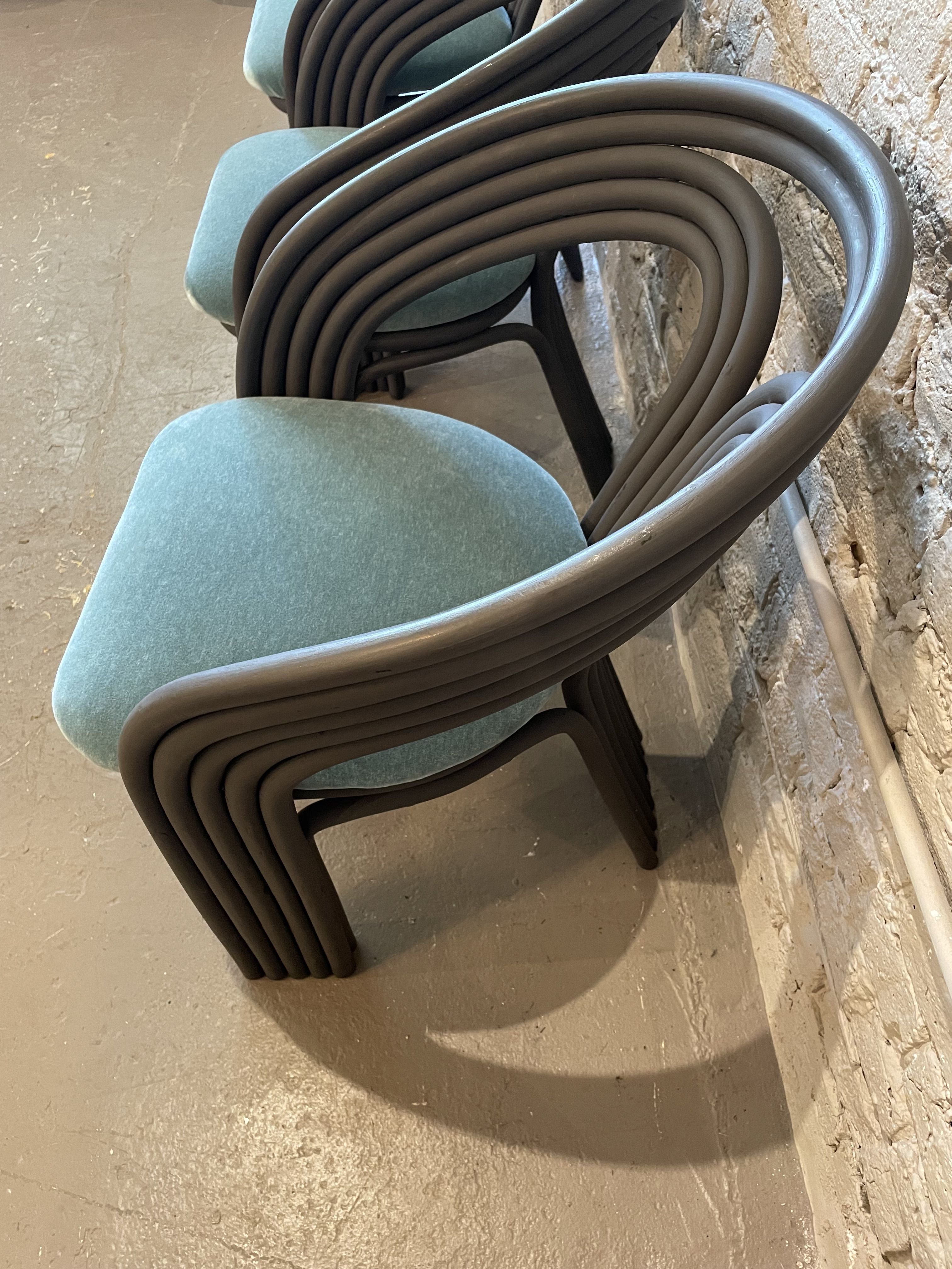 Bamboo Vintage Dining Chairs - Set of 4