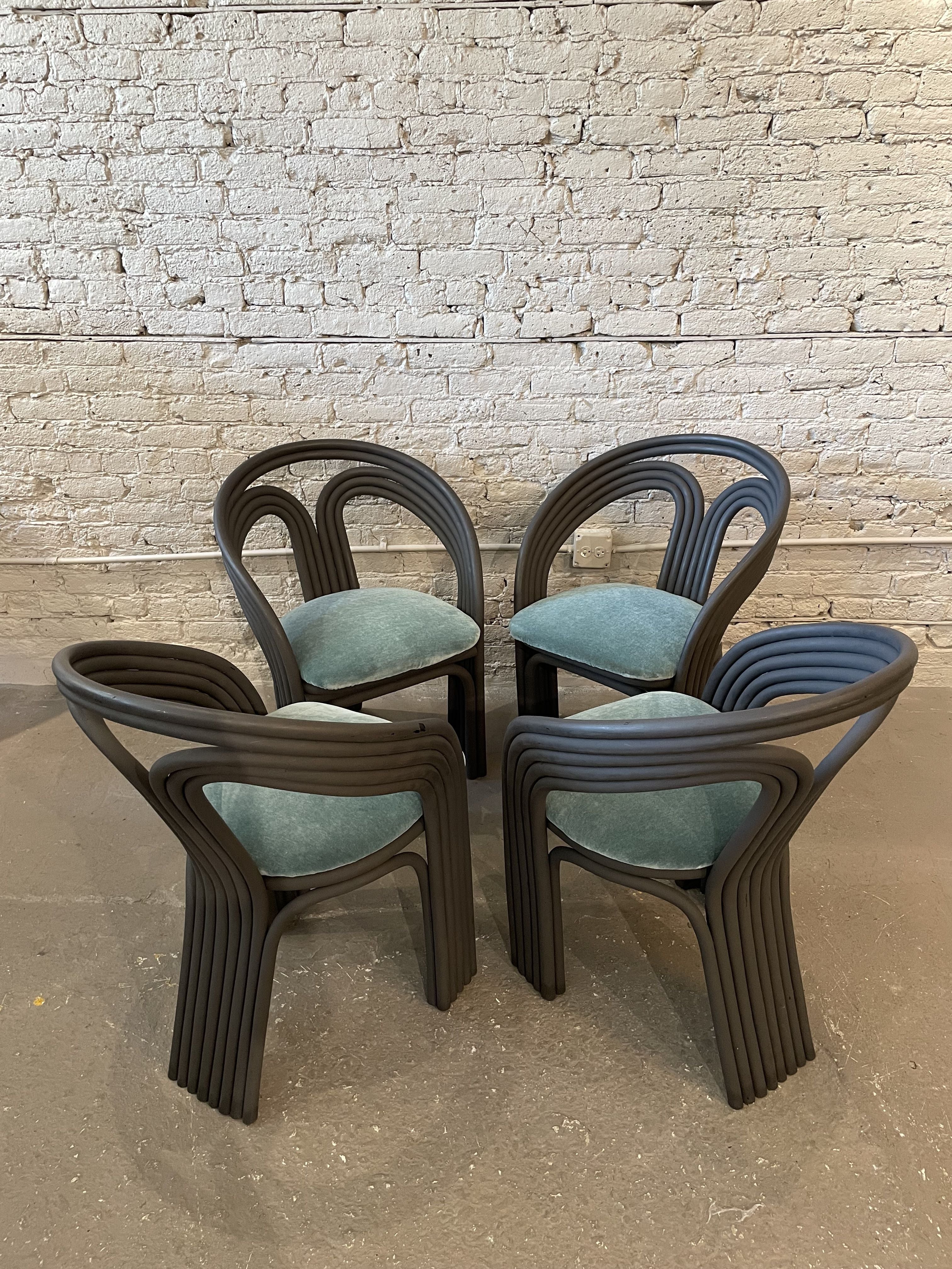 Bamboo Vintage Dining Chairs - Set of 4