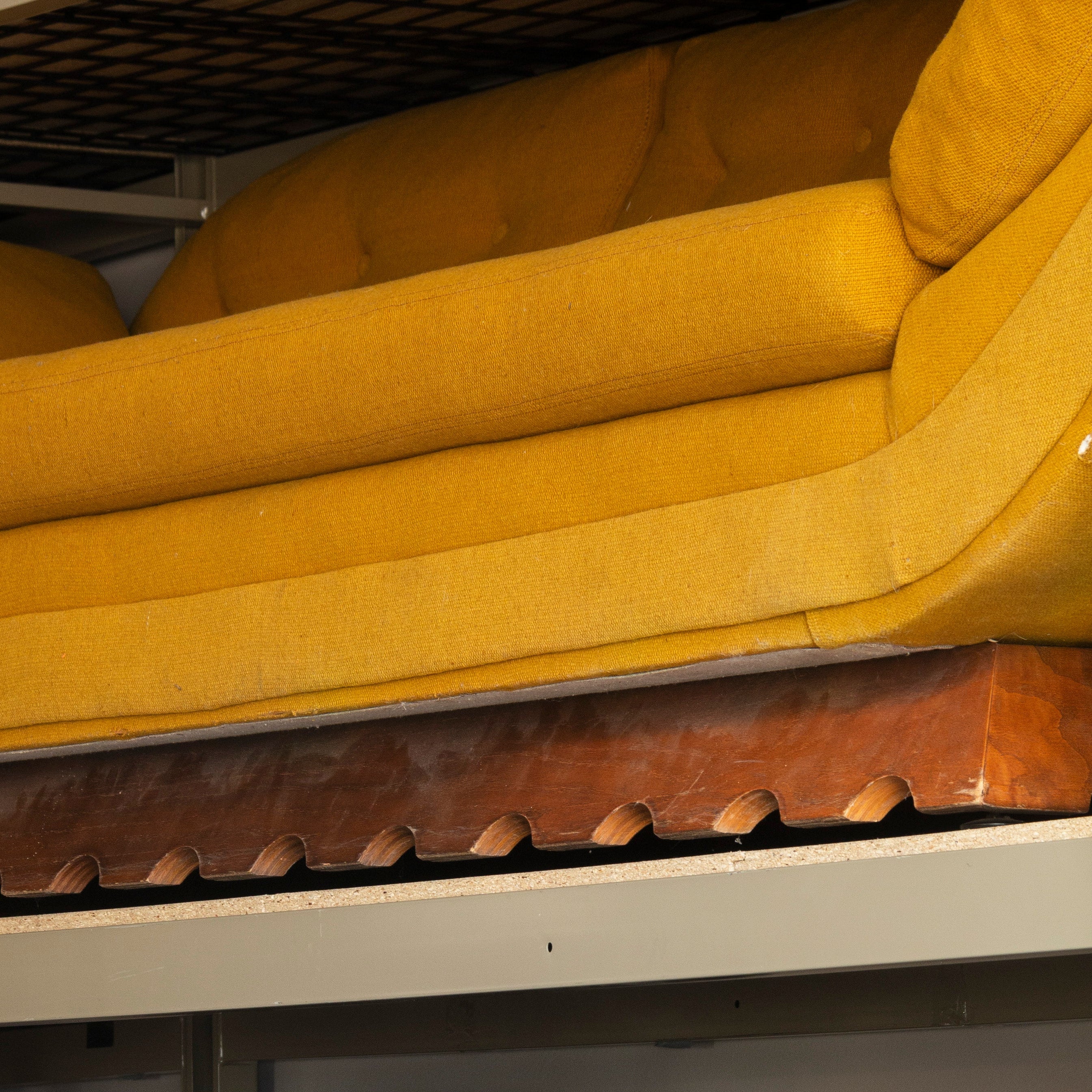 1960s Vintage Gondola Sofa in the Manner of Adrian Pearsall With Scalloped Base