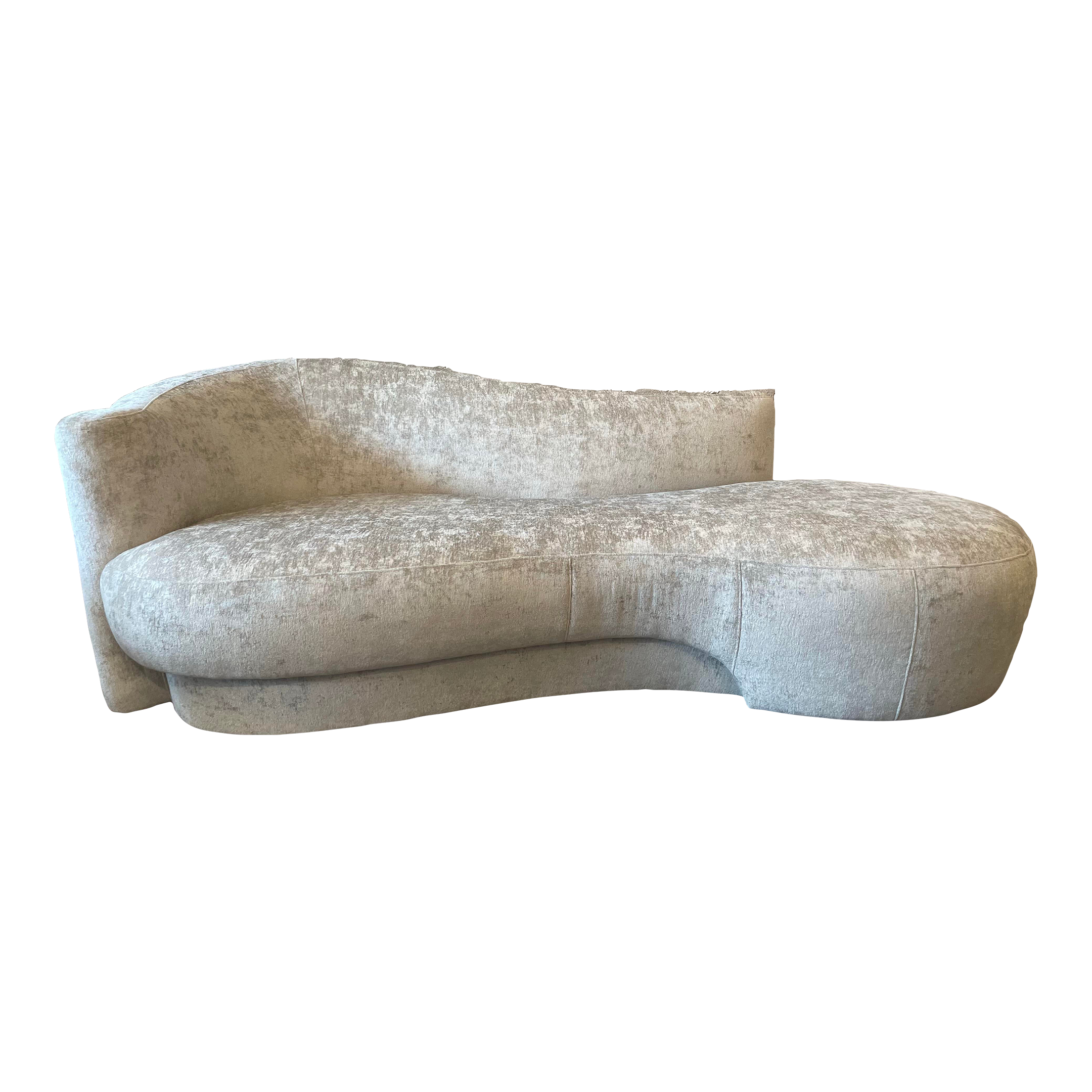 Curved Sofa Chaise 1980s in the Manner of Kagan