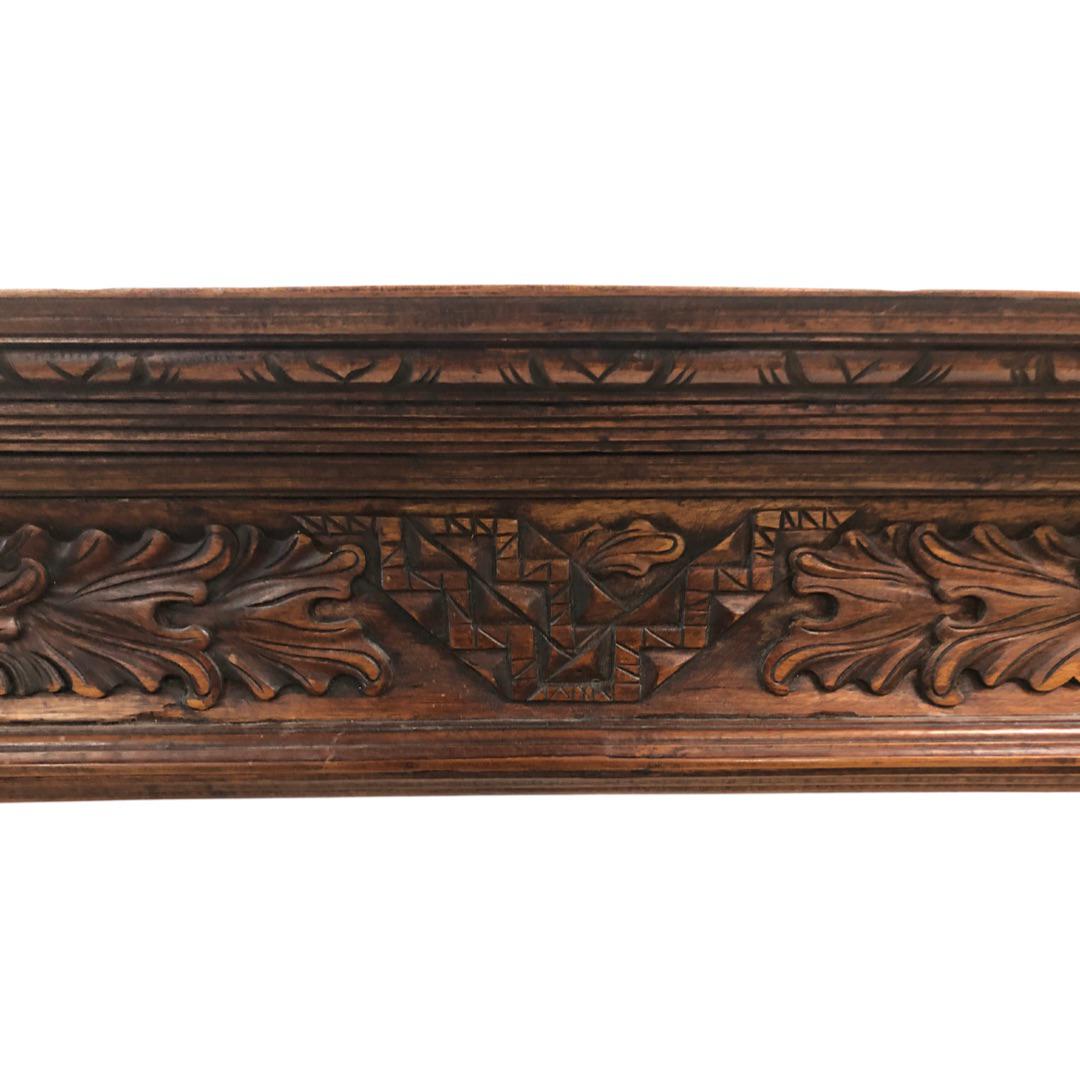 English Carved Mahogany Fireplace Mantel