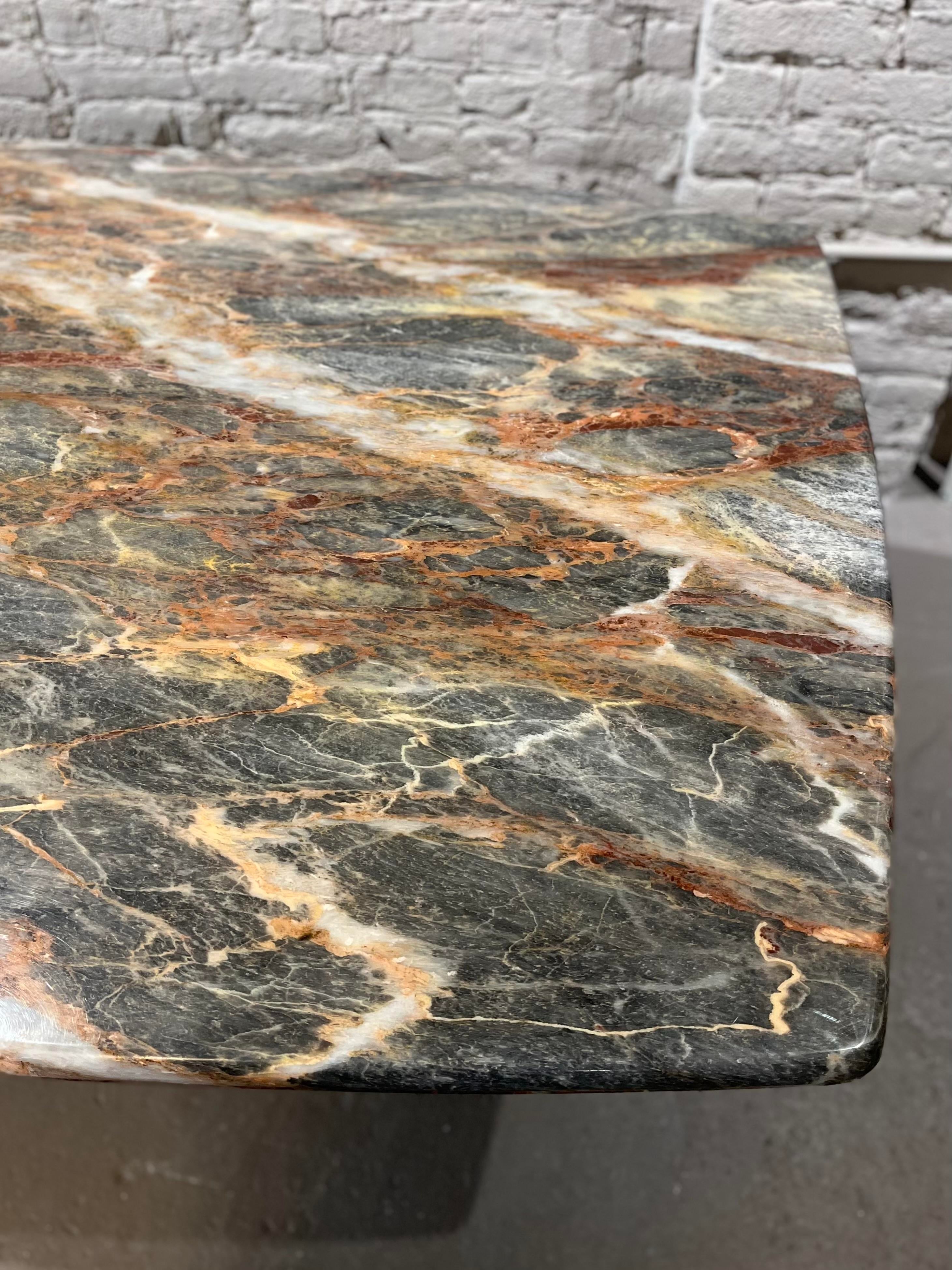 Italian 1970s Fior Di Pesco Marble Vintage Dining Table