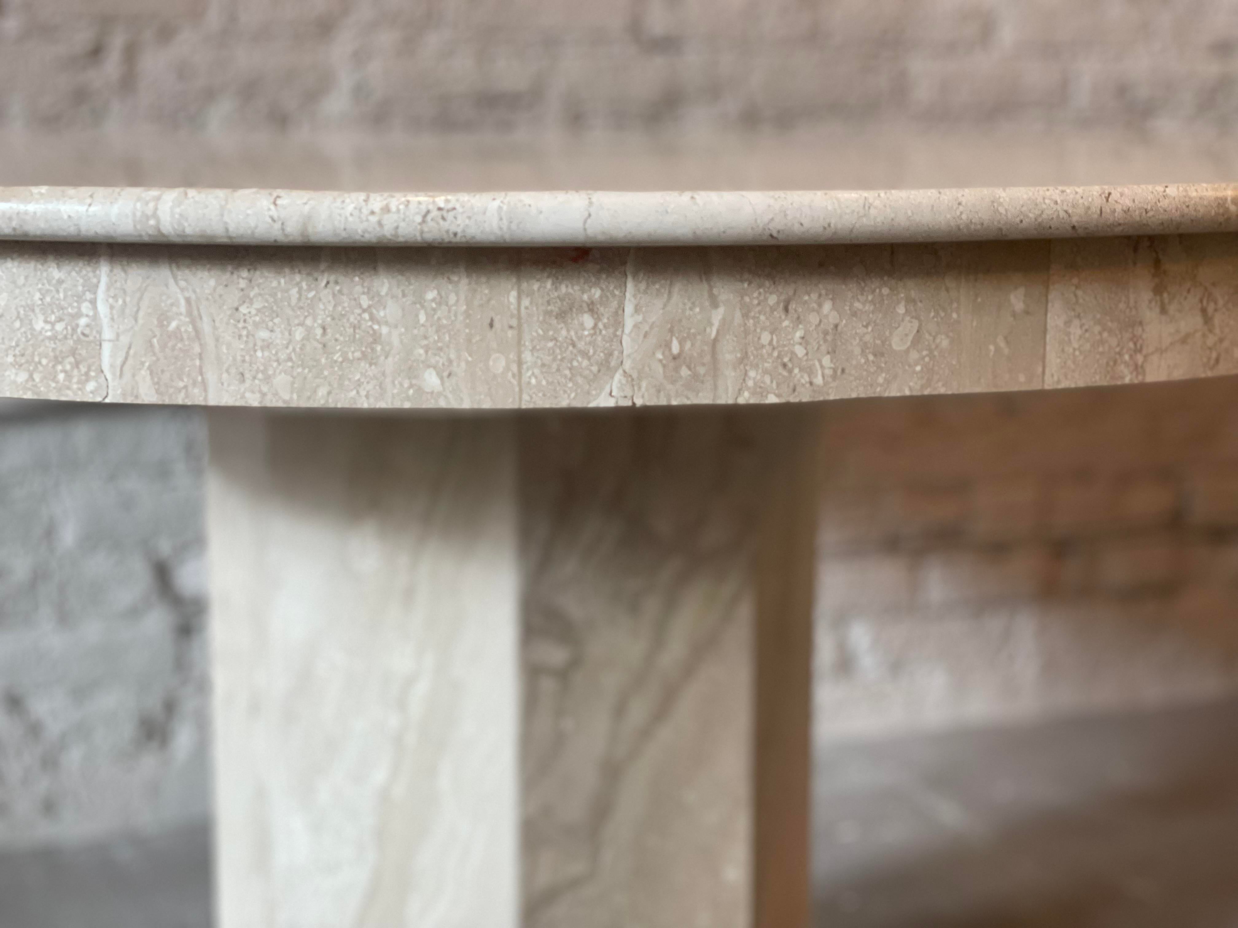 Italian Postmodern Travertine Dining Table