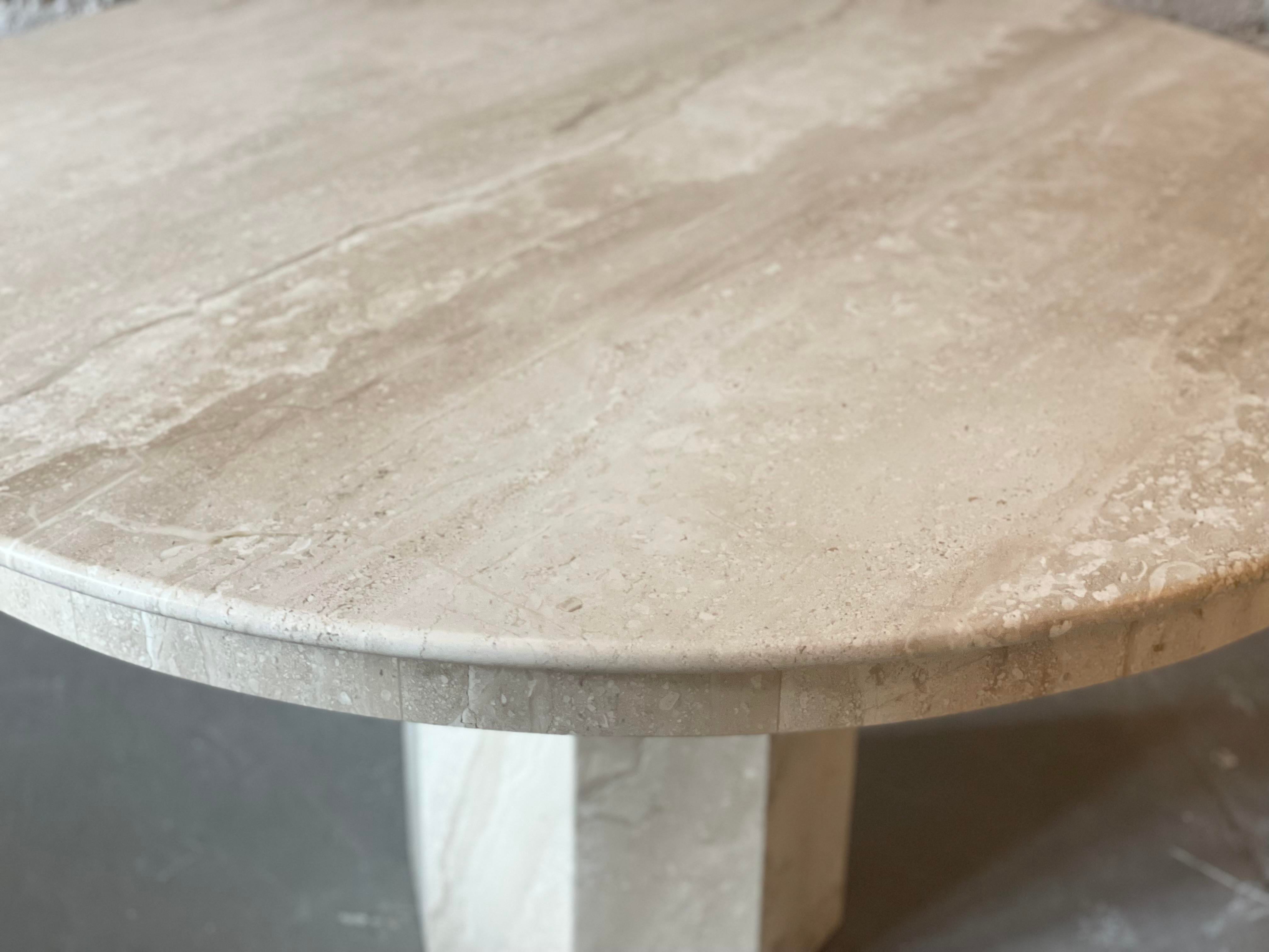 Italian Postmodern Travertine Dining Table