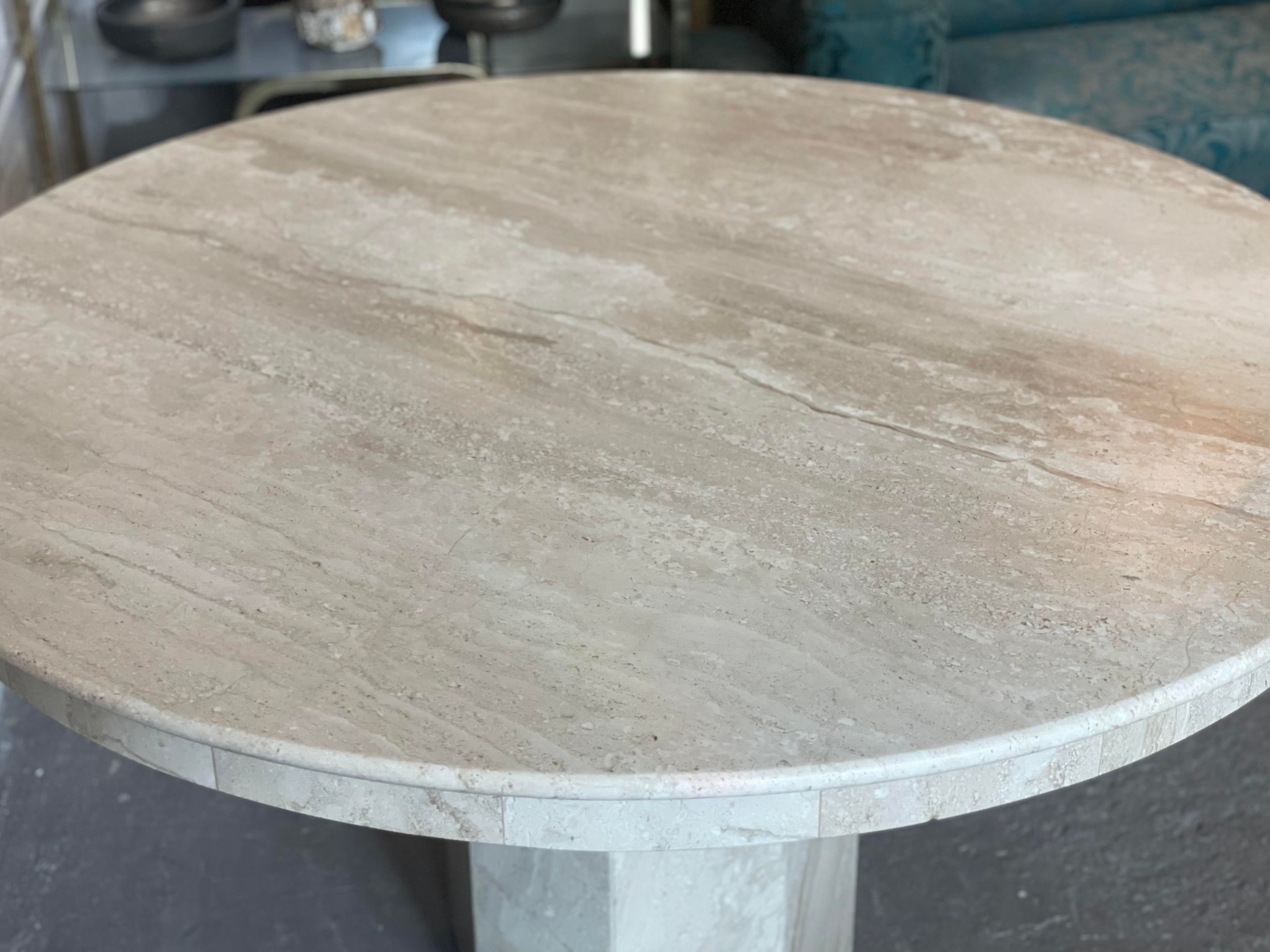 Italian Postmodern Travertine Dining Table