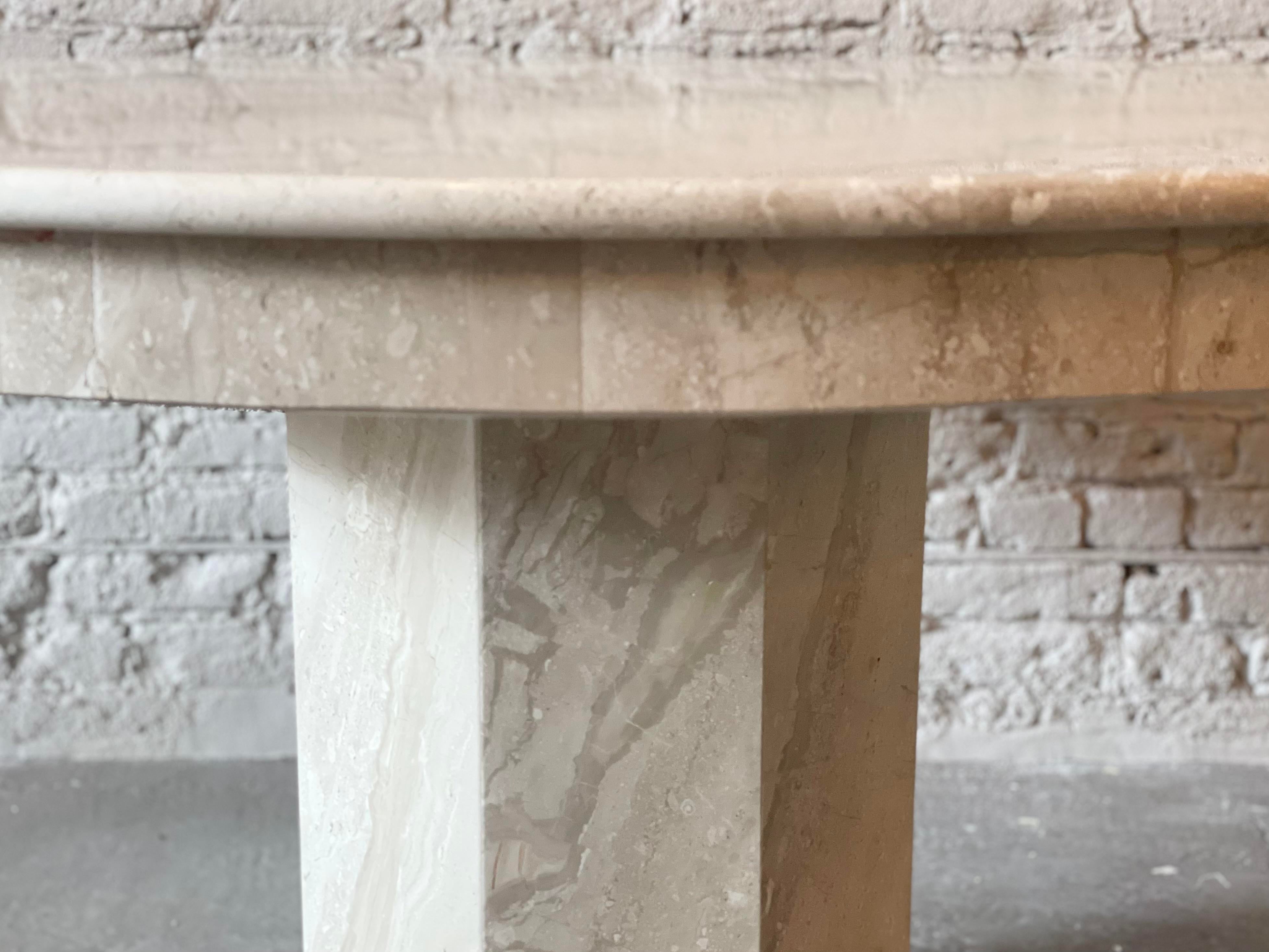 Italian Postmodern Travertine Dining Table