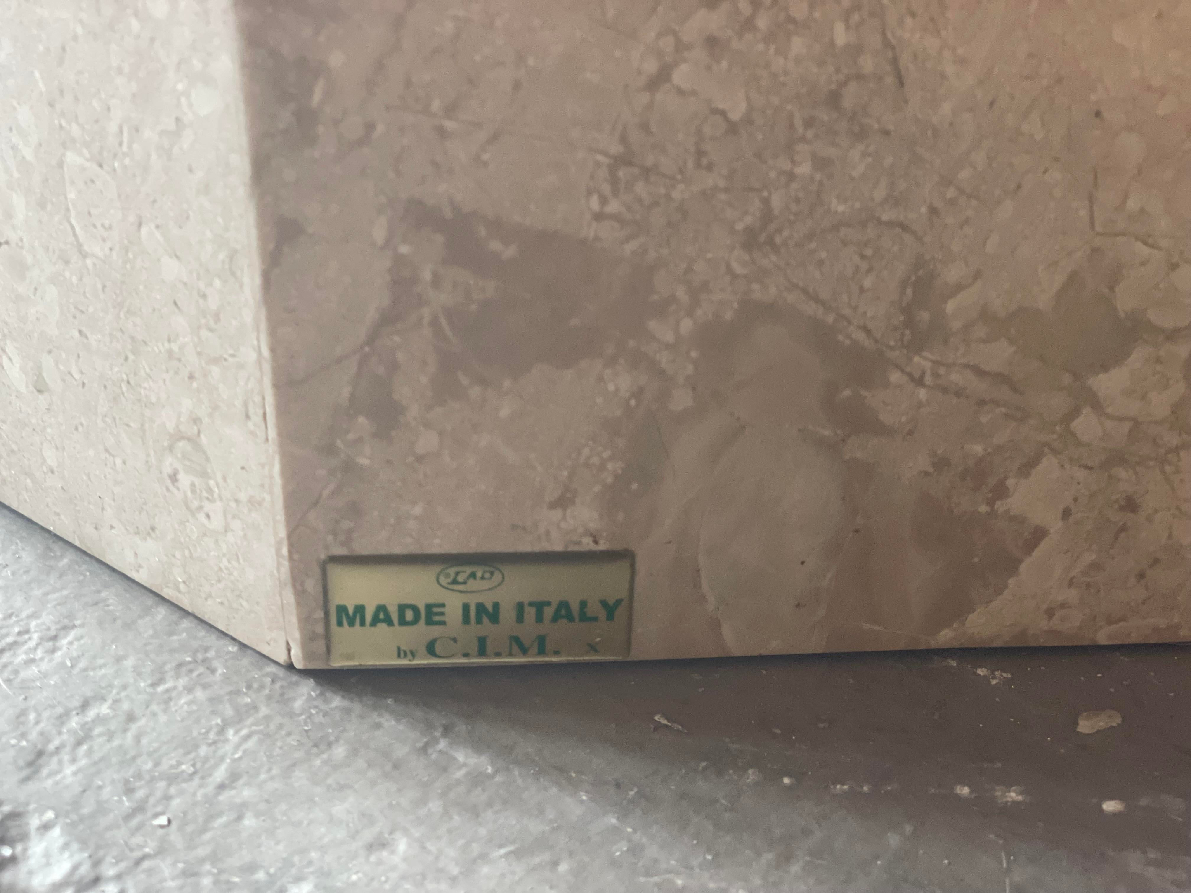 Italian Postmodern Travertine Dining Table