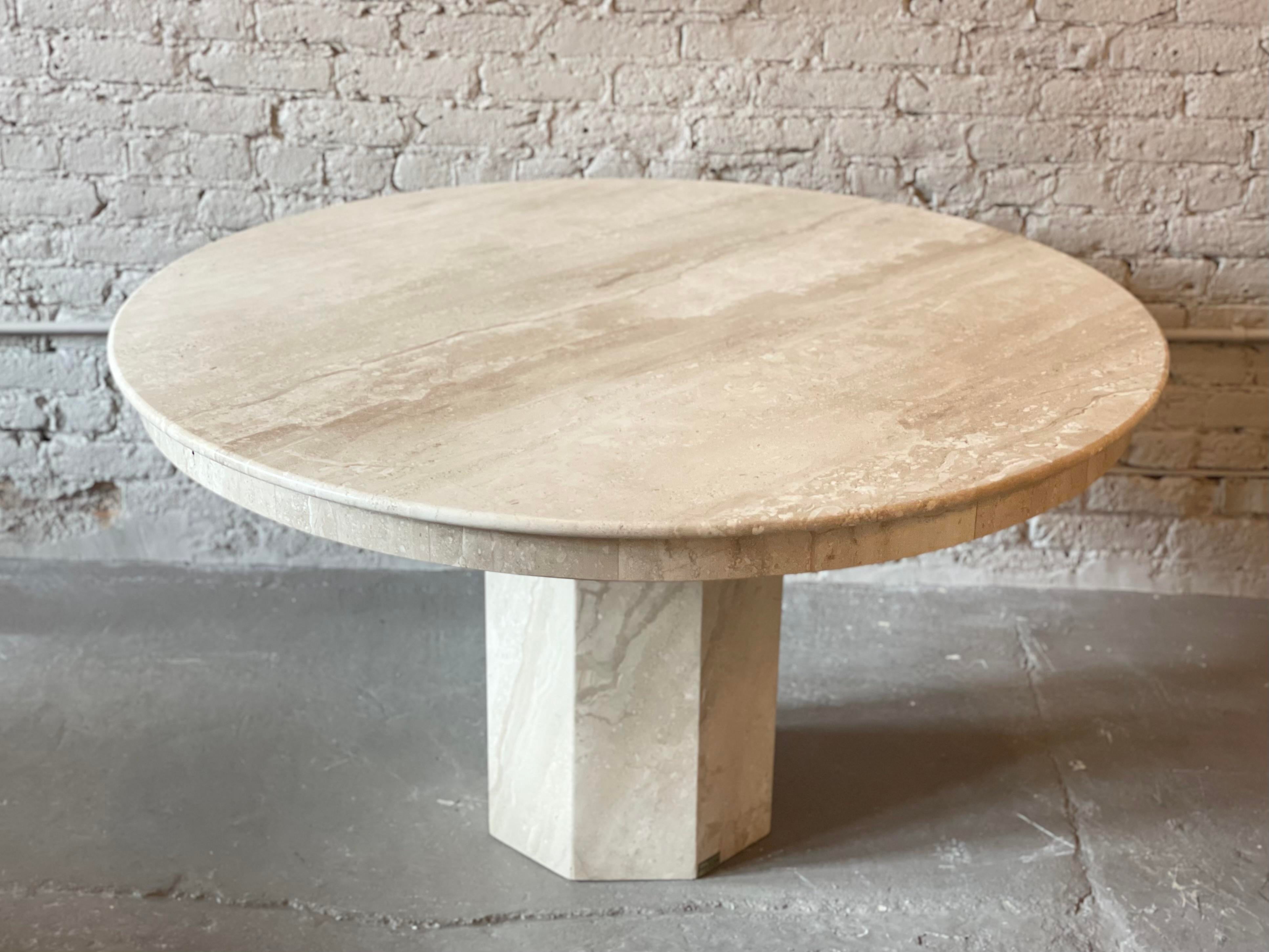 Italian Postmodern Travertine Dining Table