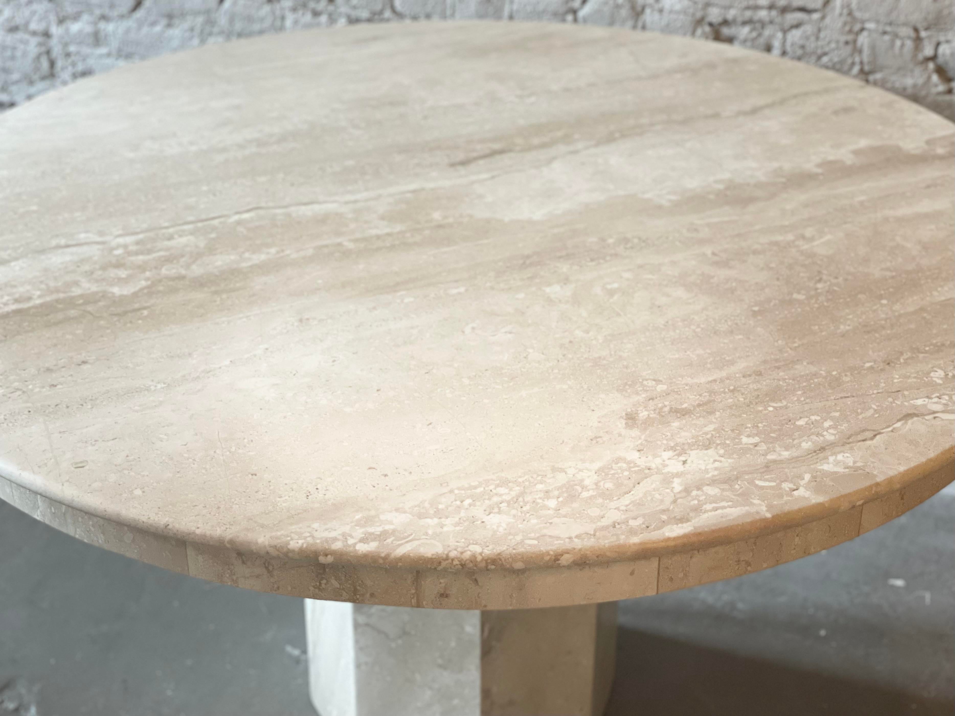 Italian Postmodern Travertine Dining Table