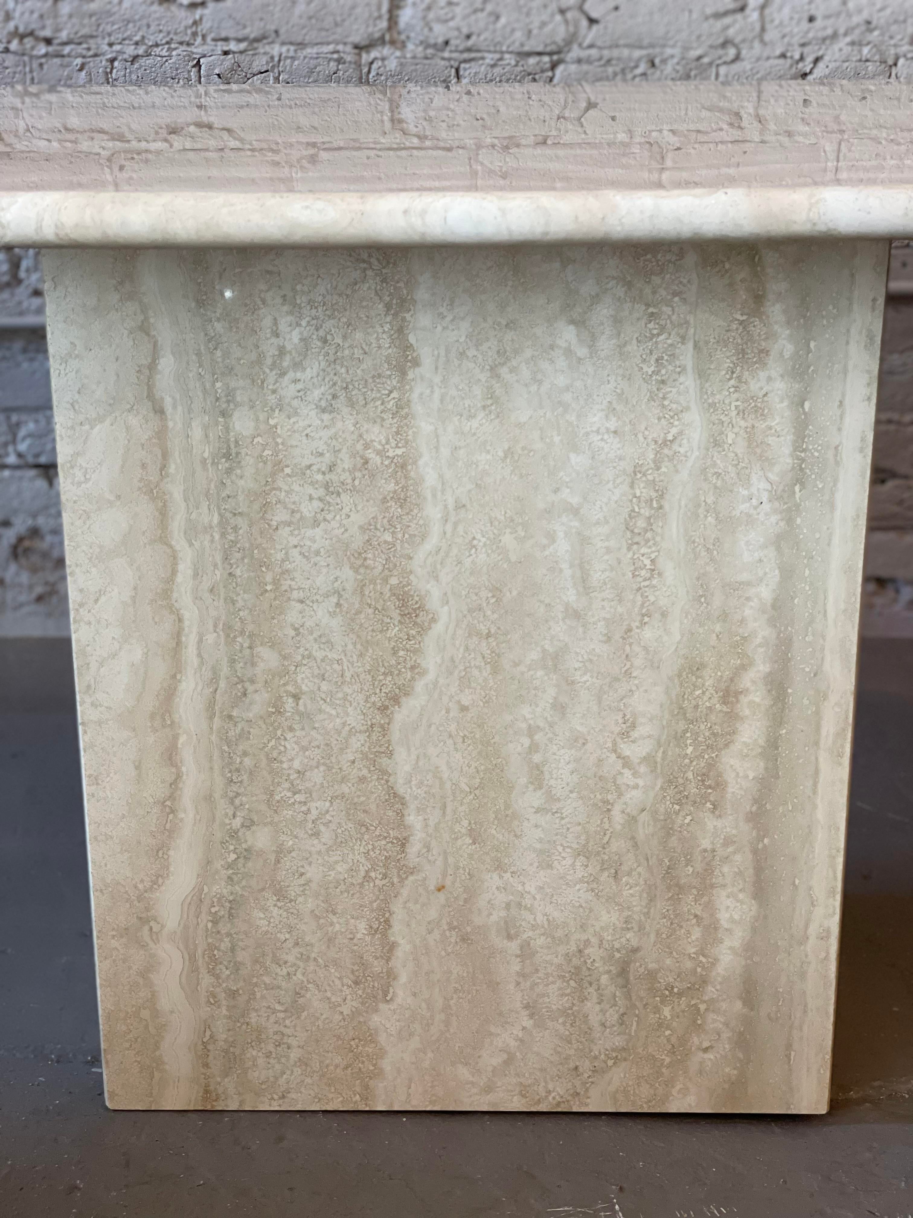 Italian Postmodern Travertine Dining Table Mid Century
