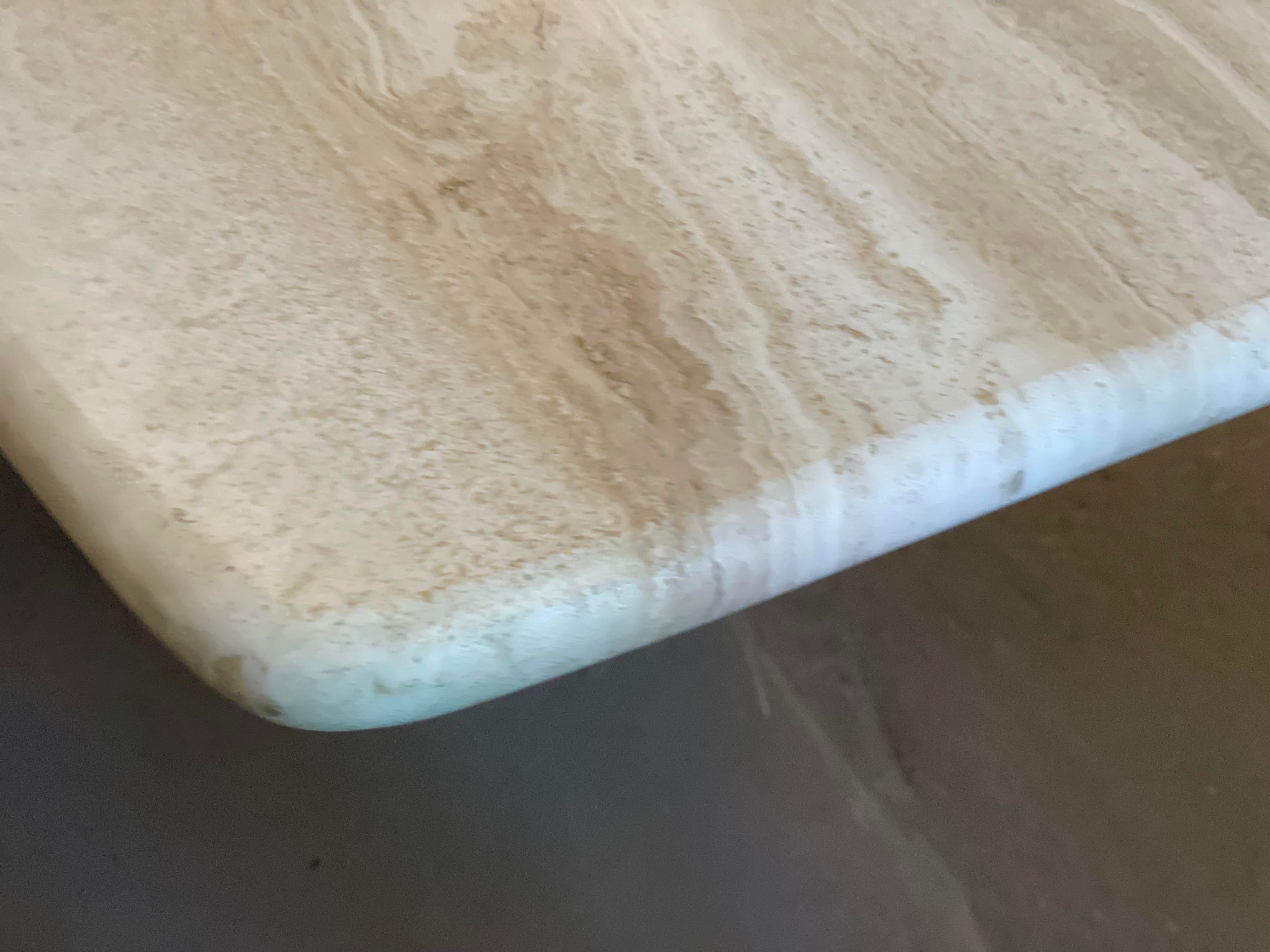 Italian Postmodern Travertine Dining Table Mid Century