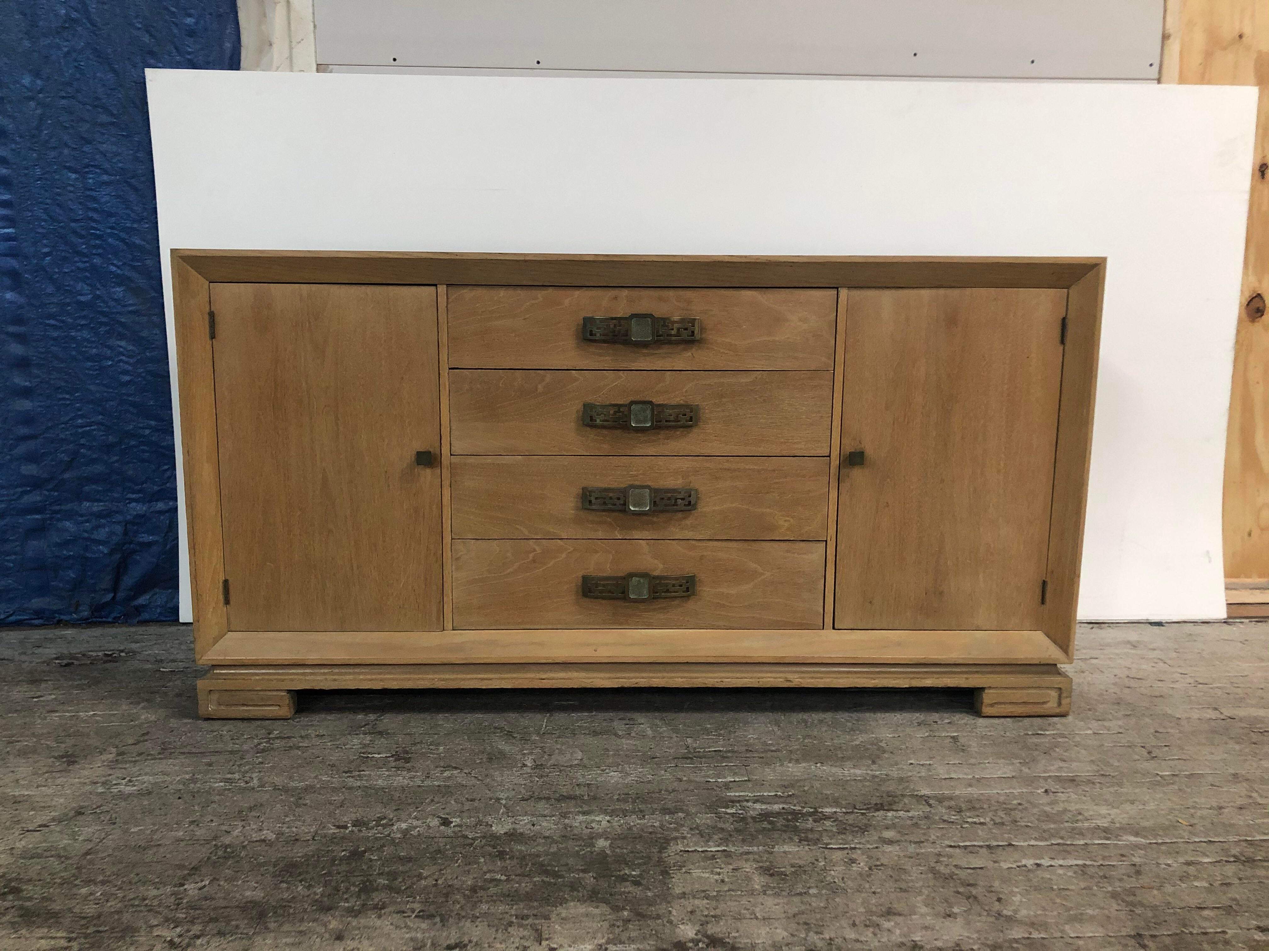 James Mont Mid Century Asian Chinoiserie Solid Wood Credenza Buffet