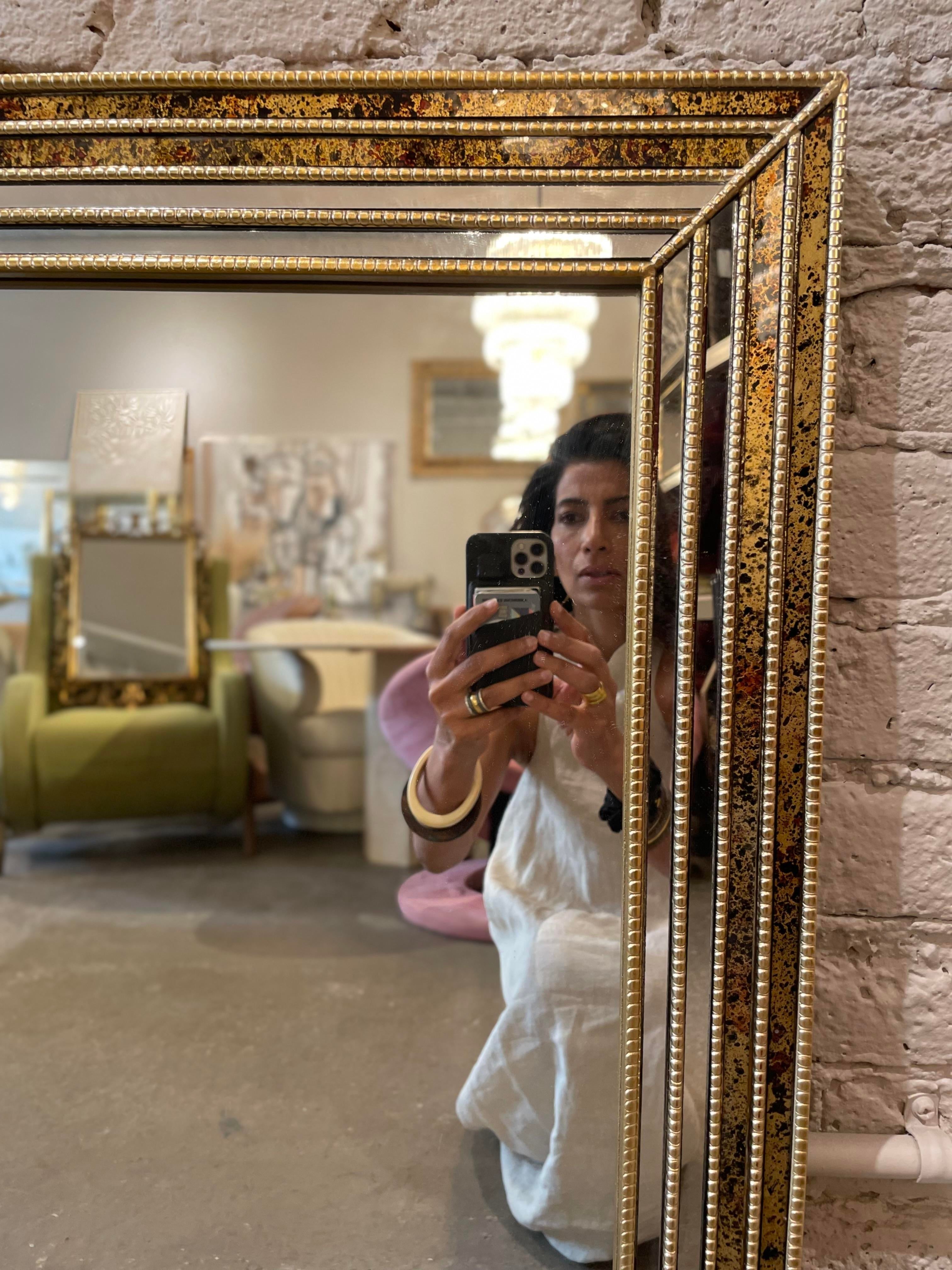 LaBarge Vintage Mirror 1980s Gold and Tortoise