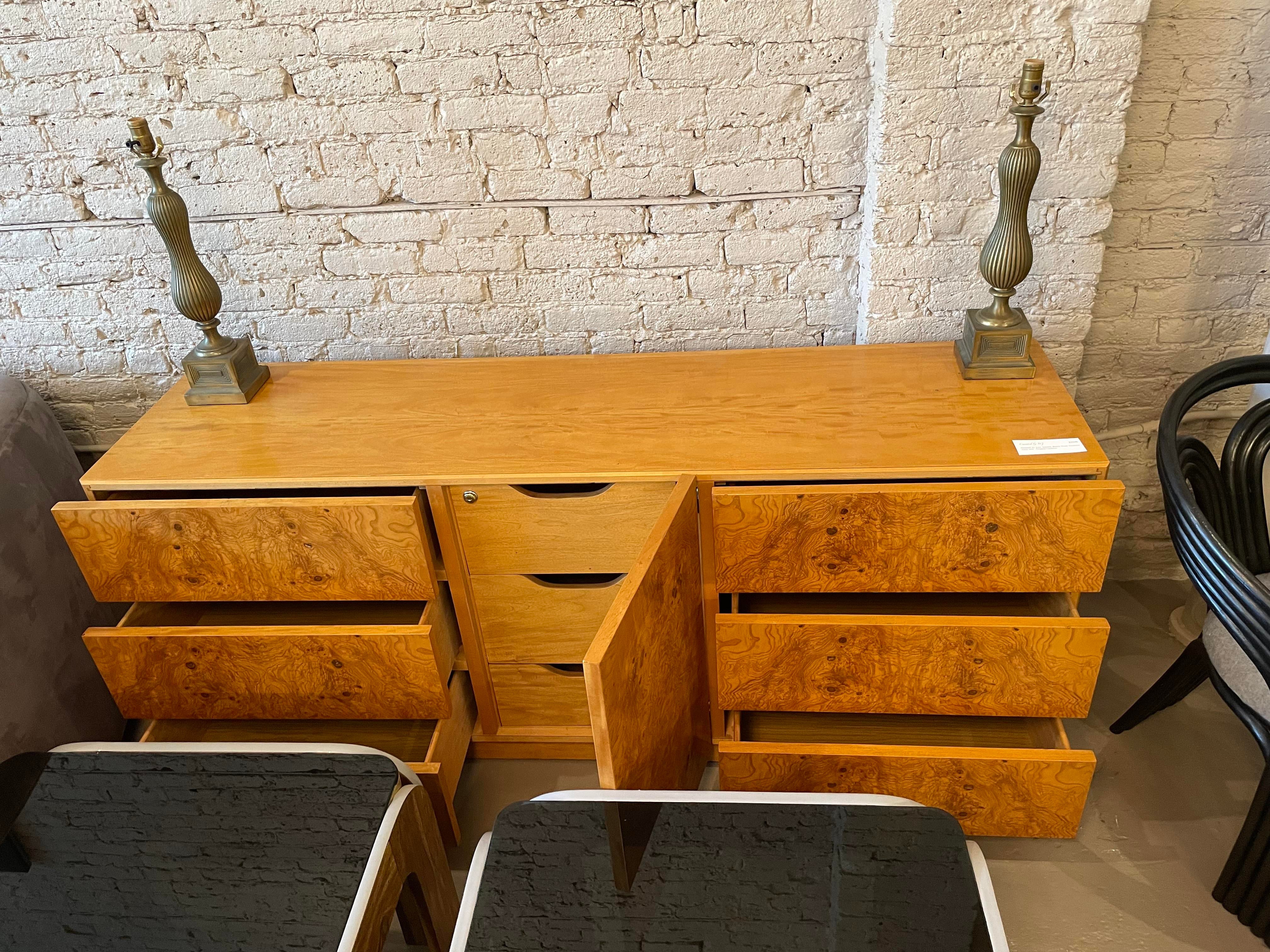 Lane Furniture Burled Wood Lowboy Dresser