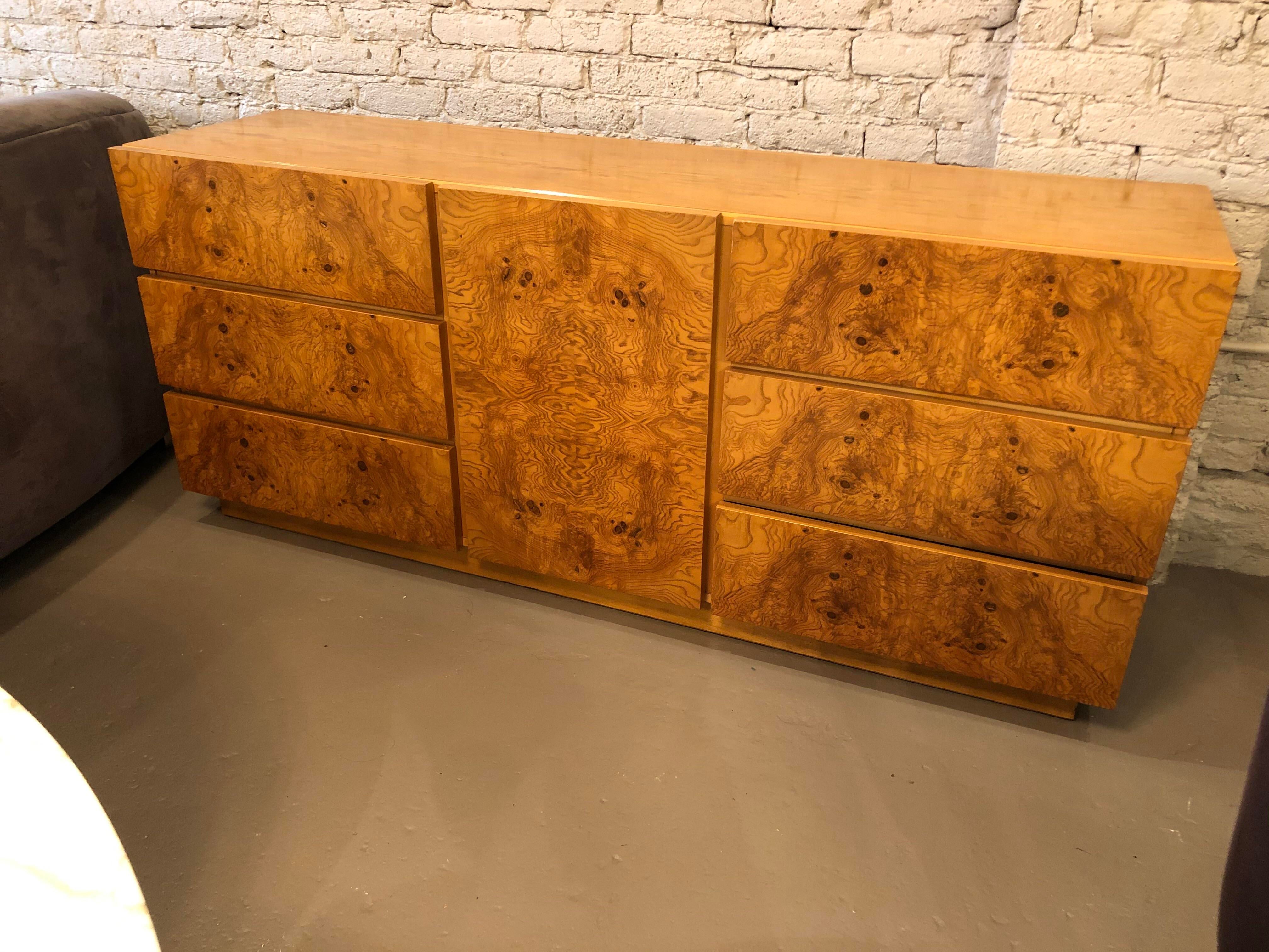 Lane Furniture Burled Wood Lowboy Dresser