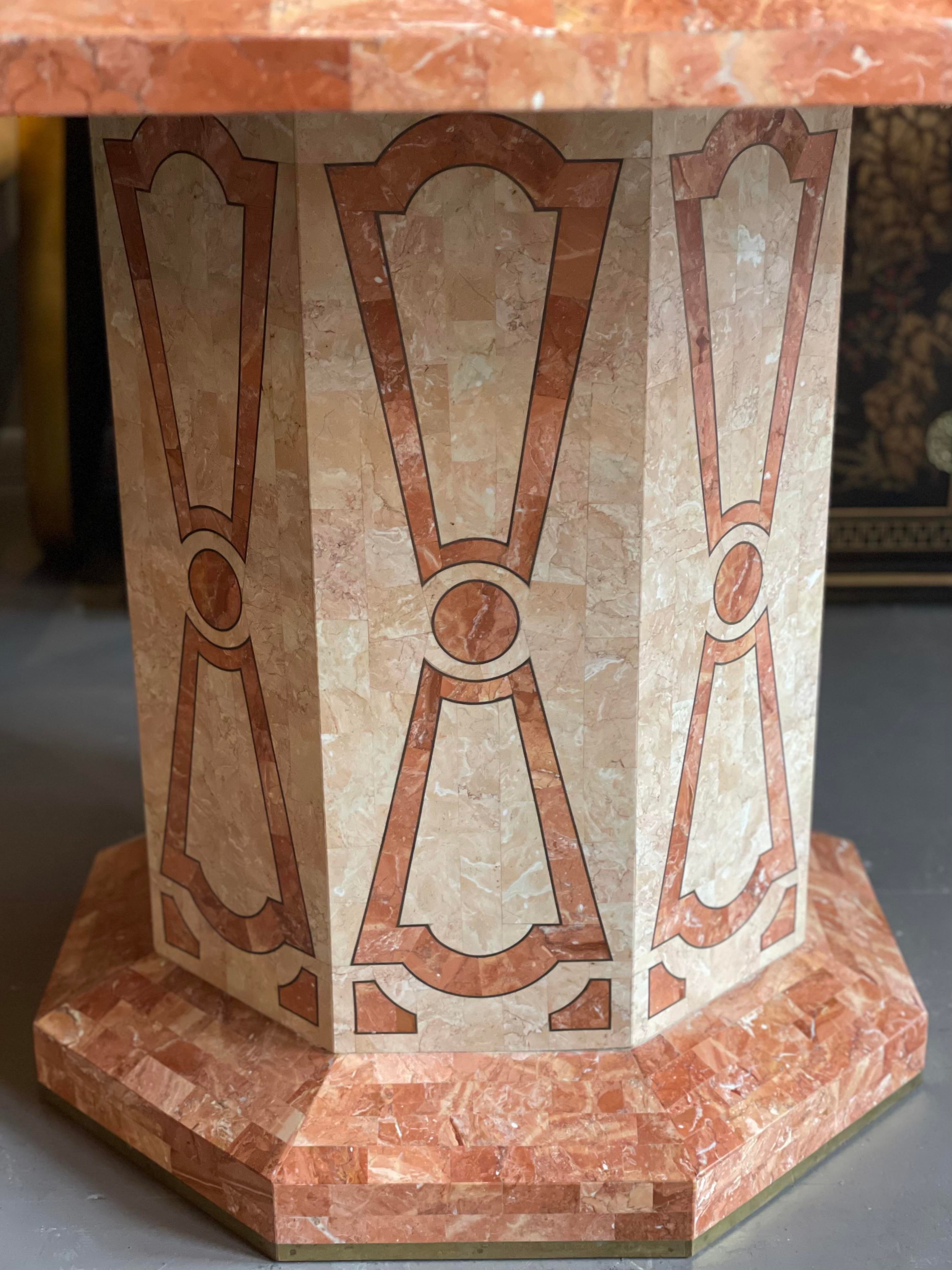 Maitland Smith Fossilized Coral Tessellated Stone Dining Table