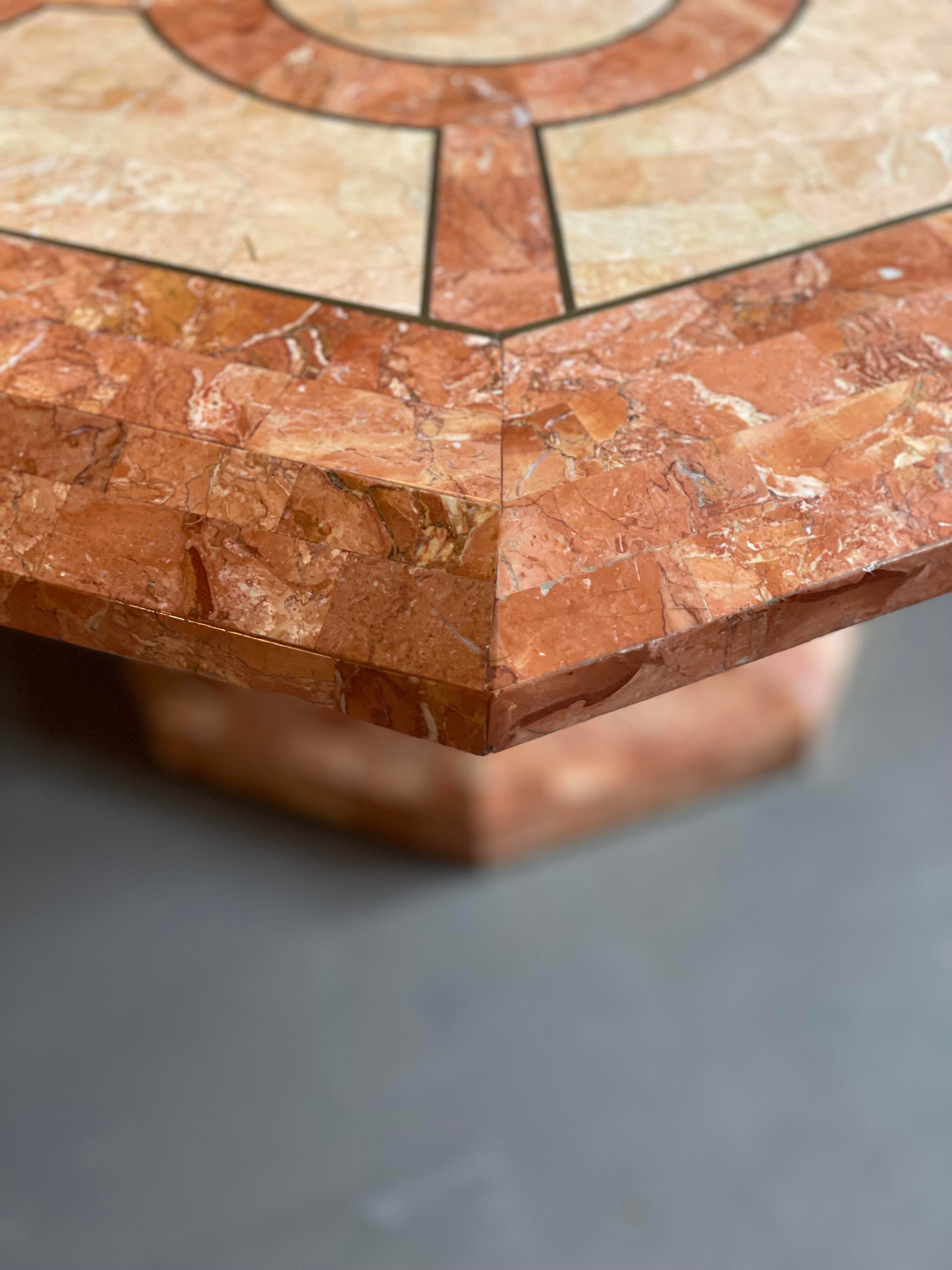 Maitland Smith Fossilized Coral Tessellated Stone Dining Table