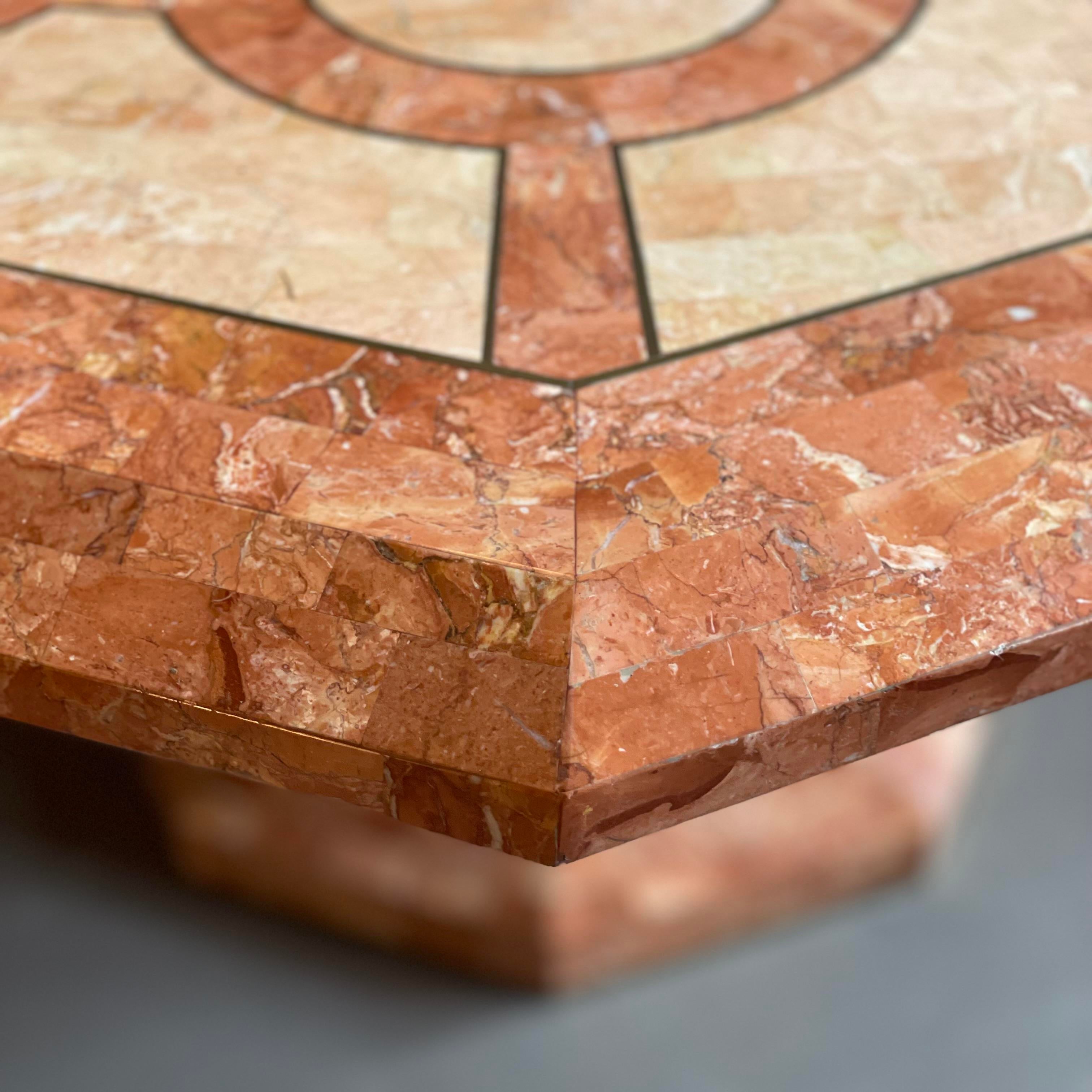 Maitland Smith Fossilized Coral Tessellated Stone Dining Table
