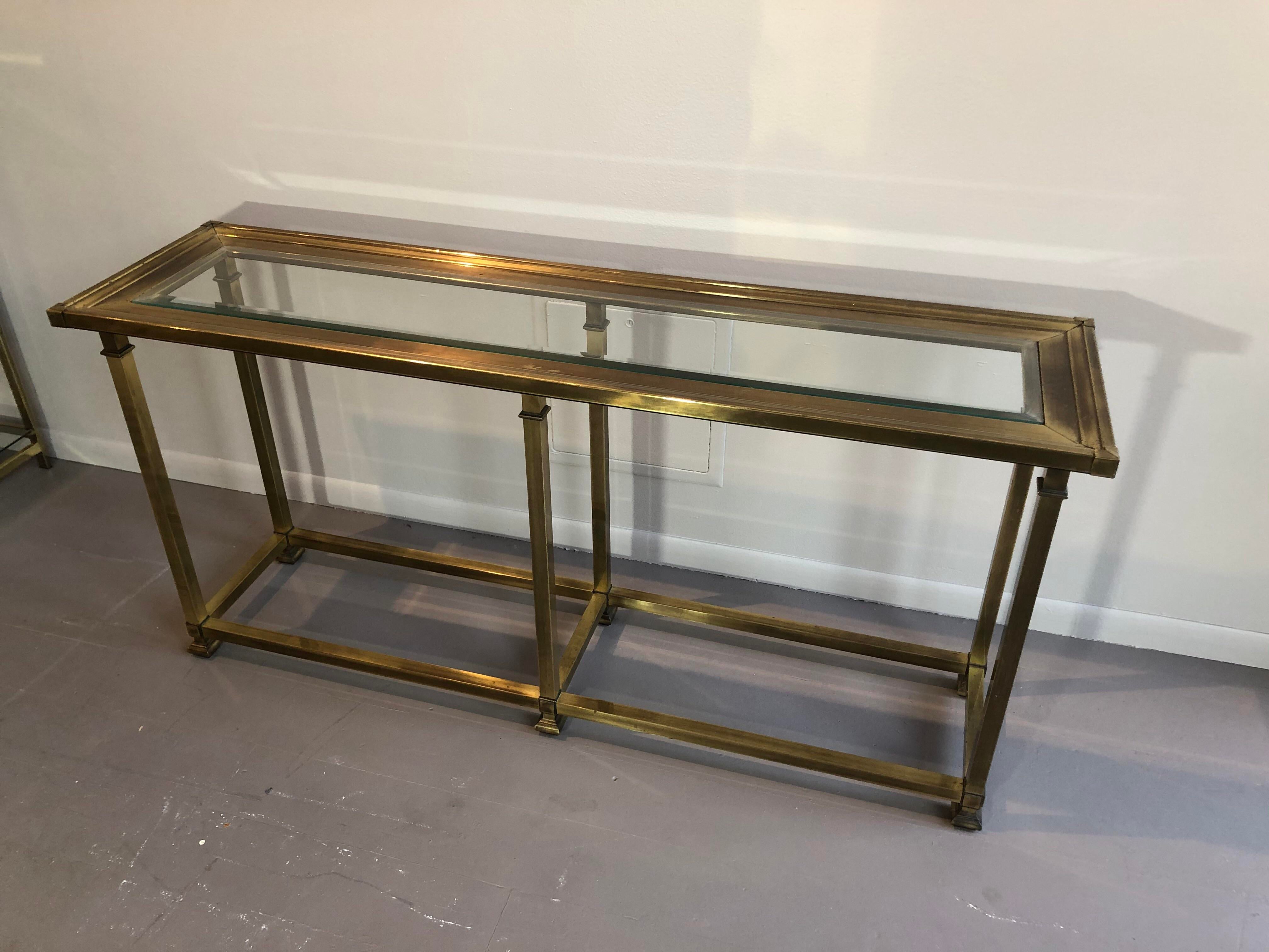 Mastercraft Brass Console Sofa Table