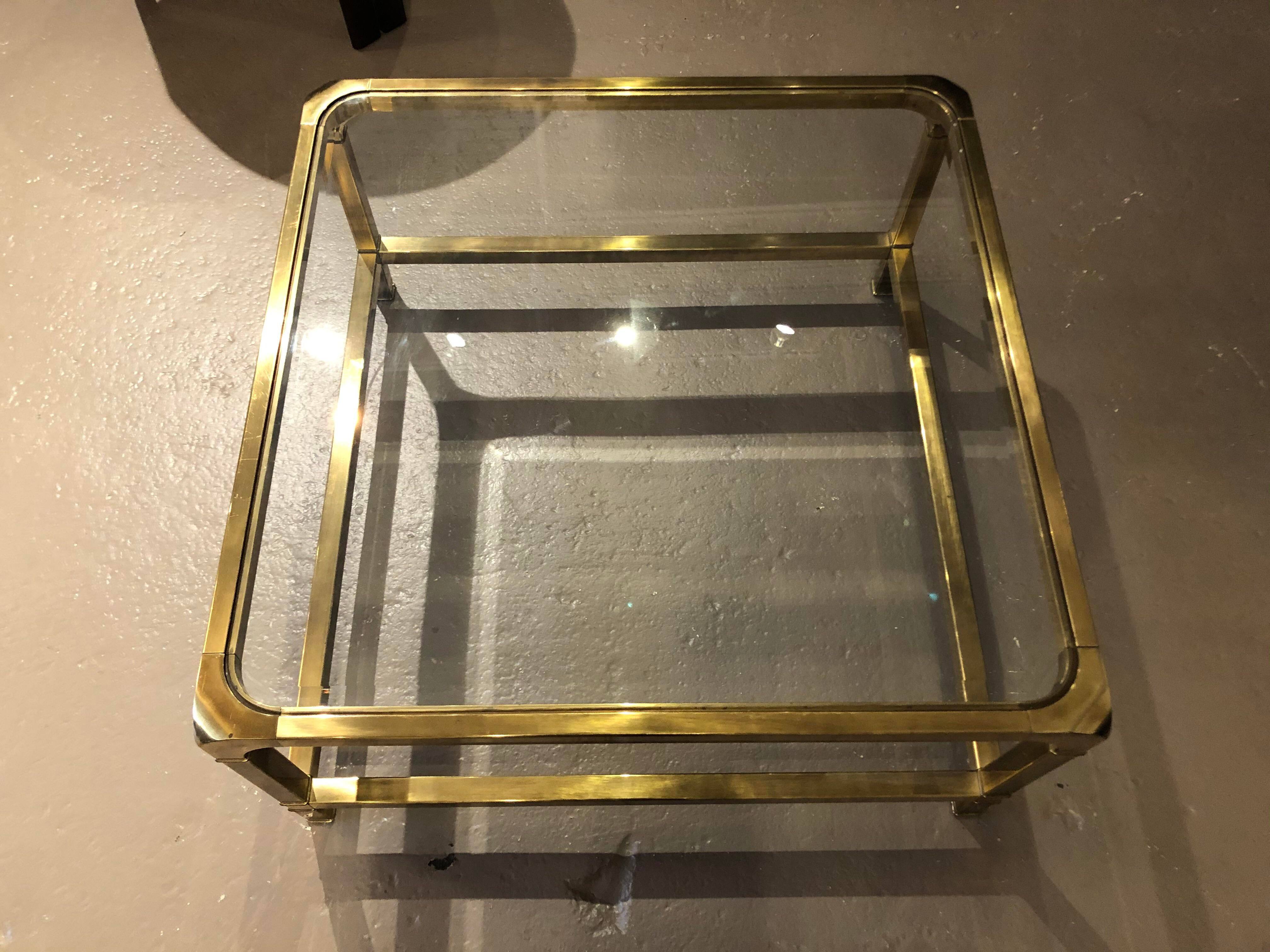 Mastercraft Brass Curved Edge Coffee Table