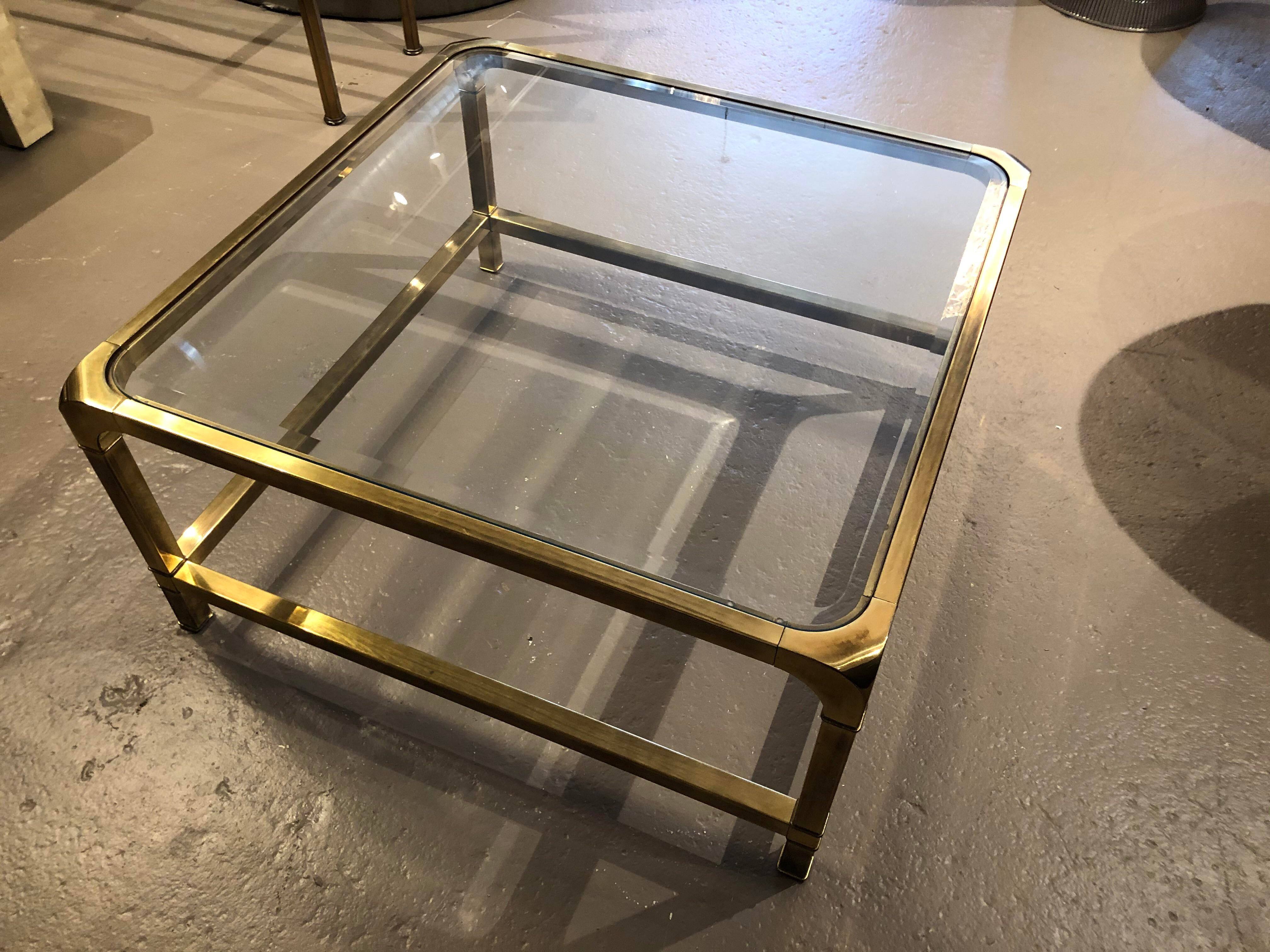 Mastercraft Brass Curved Edge Coffee Table