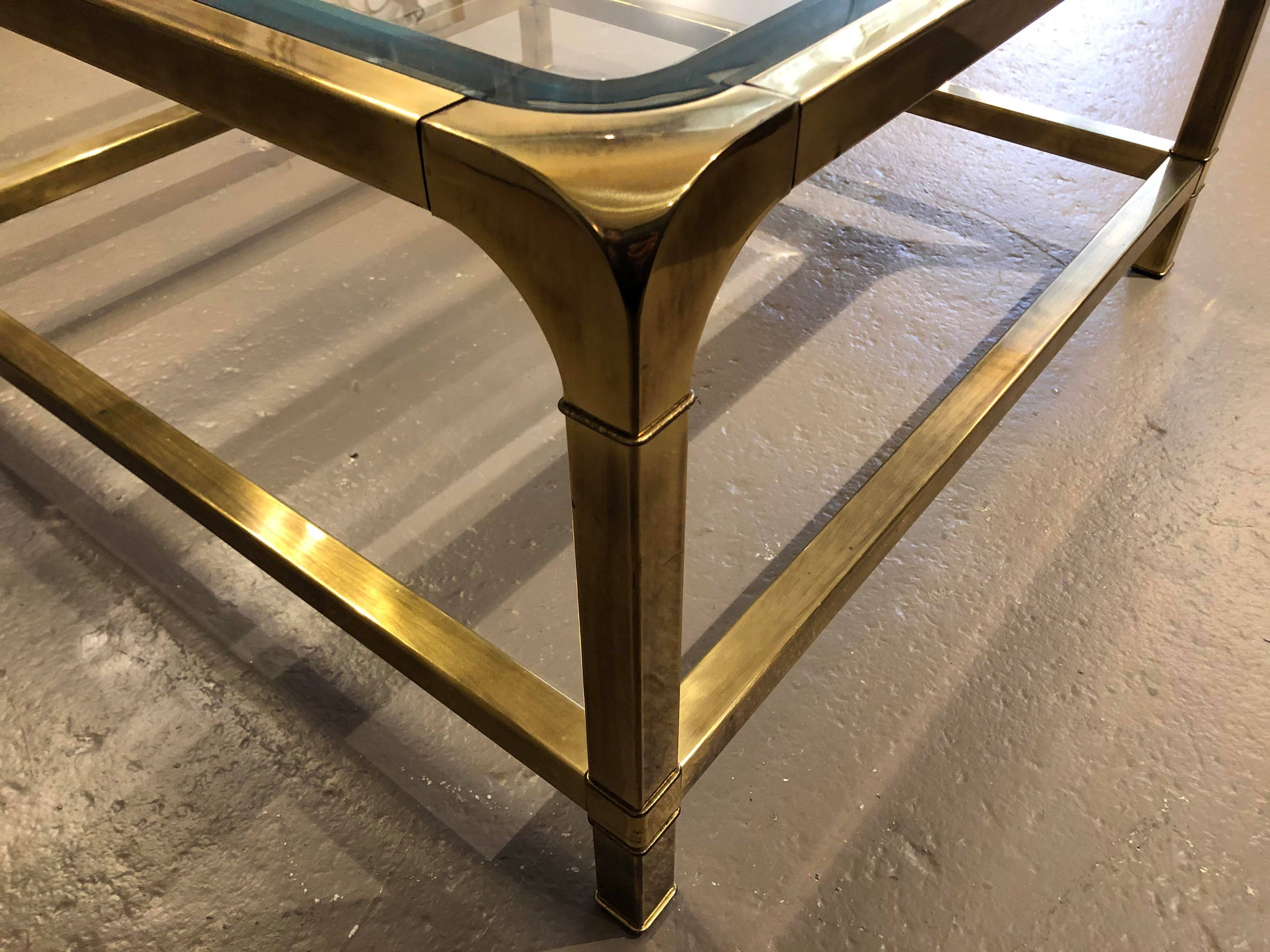Mastercraft Brass Curved Edge Coffee Table