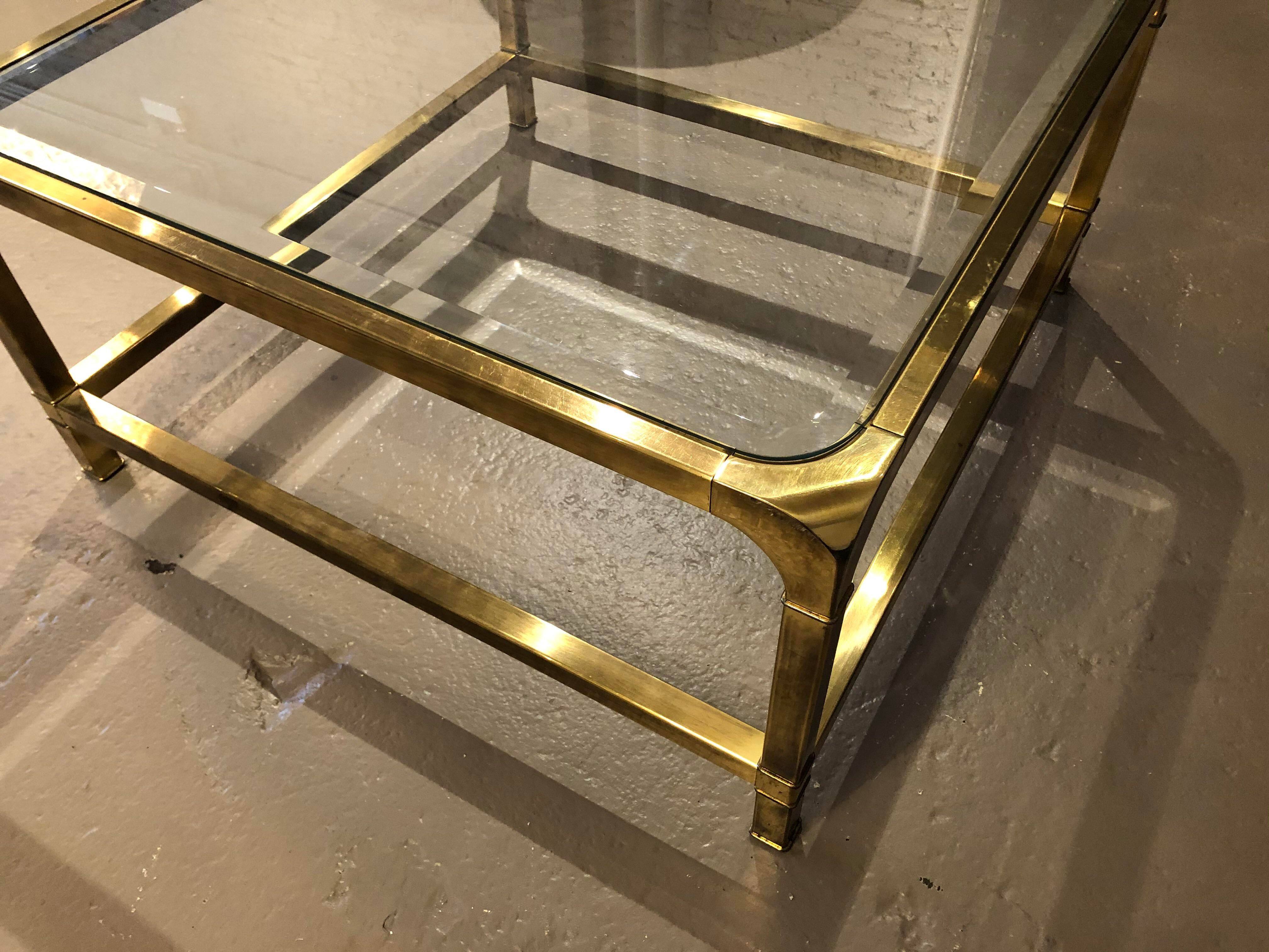 Mastercraft Brass Curved Edge Coffee Table