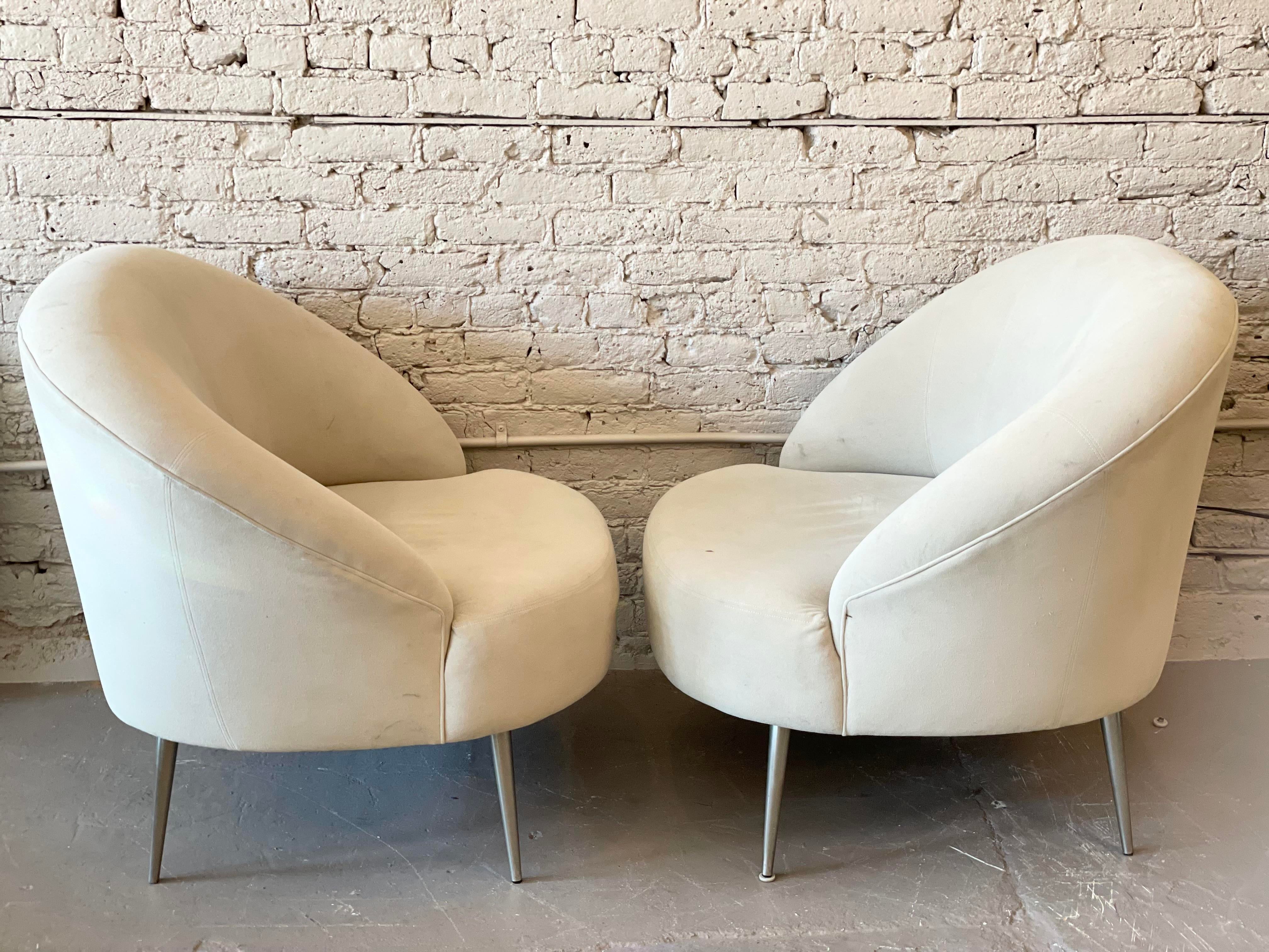 Oversized Postmodern Directional Lounge Chairs
