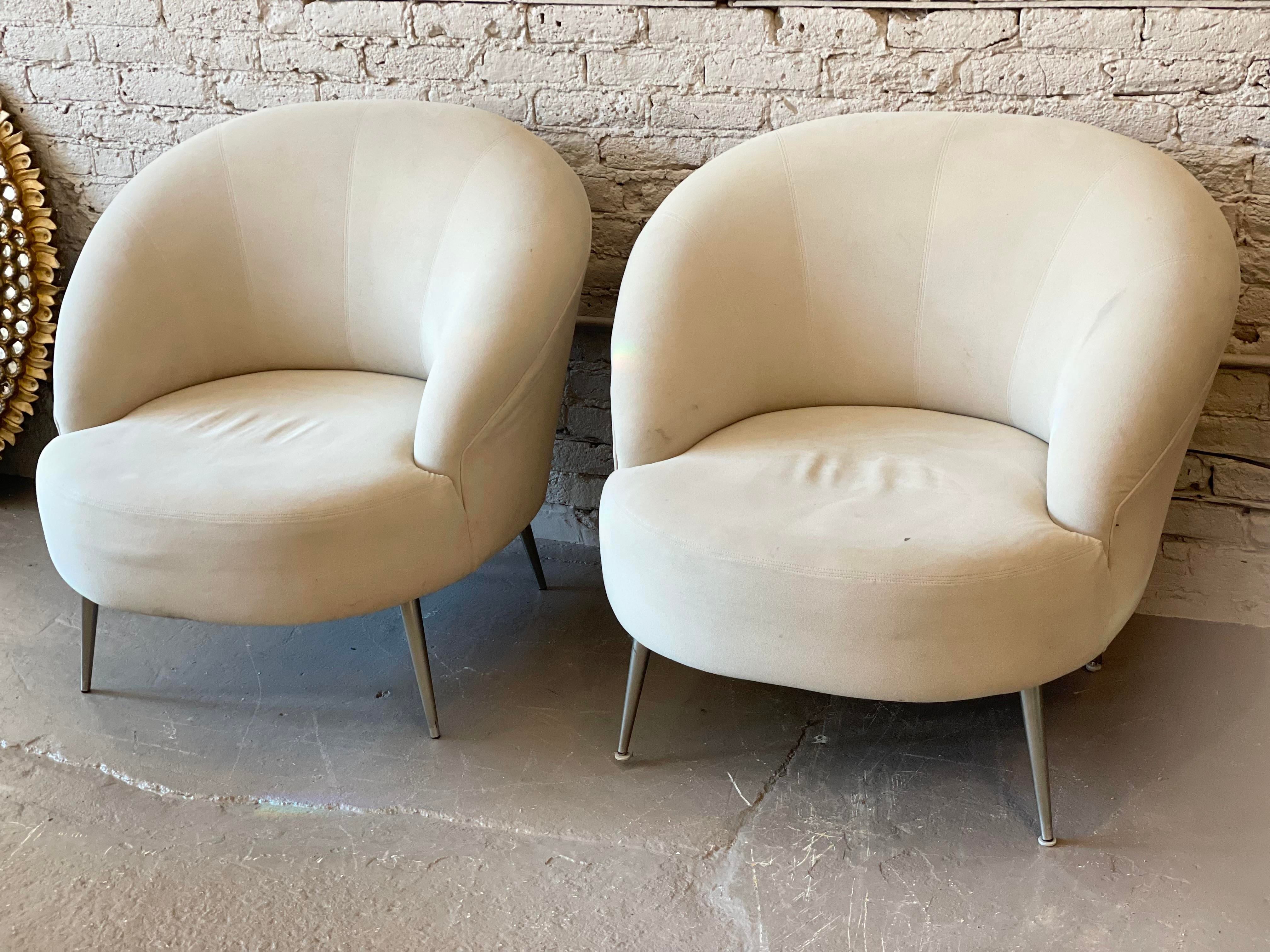 Oversized Postmodern Directional Lounge Chairs