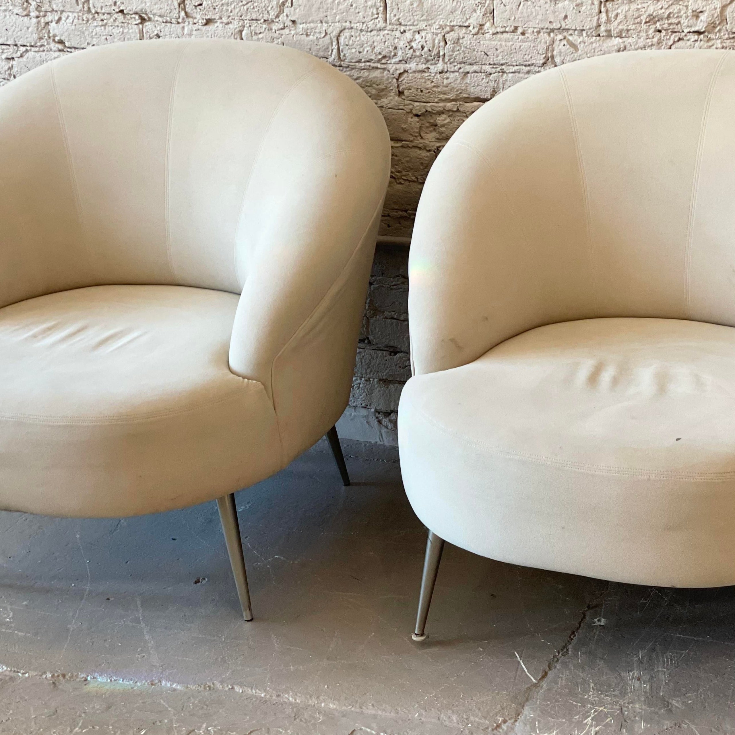 Oversized Postmodern Directional Lounge Chairs