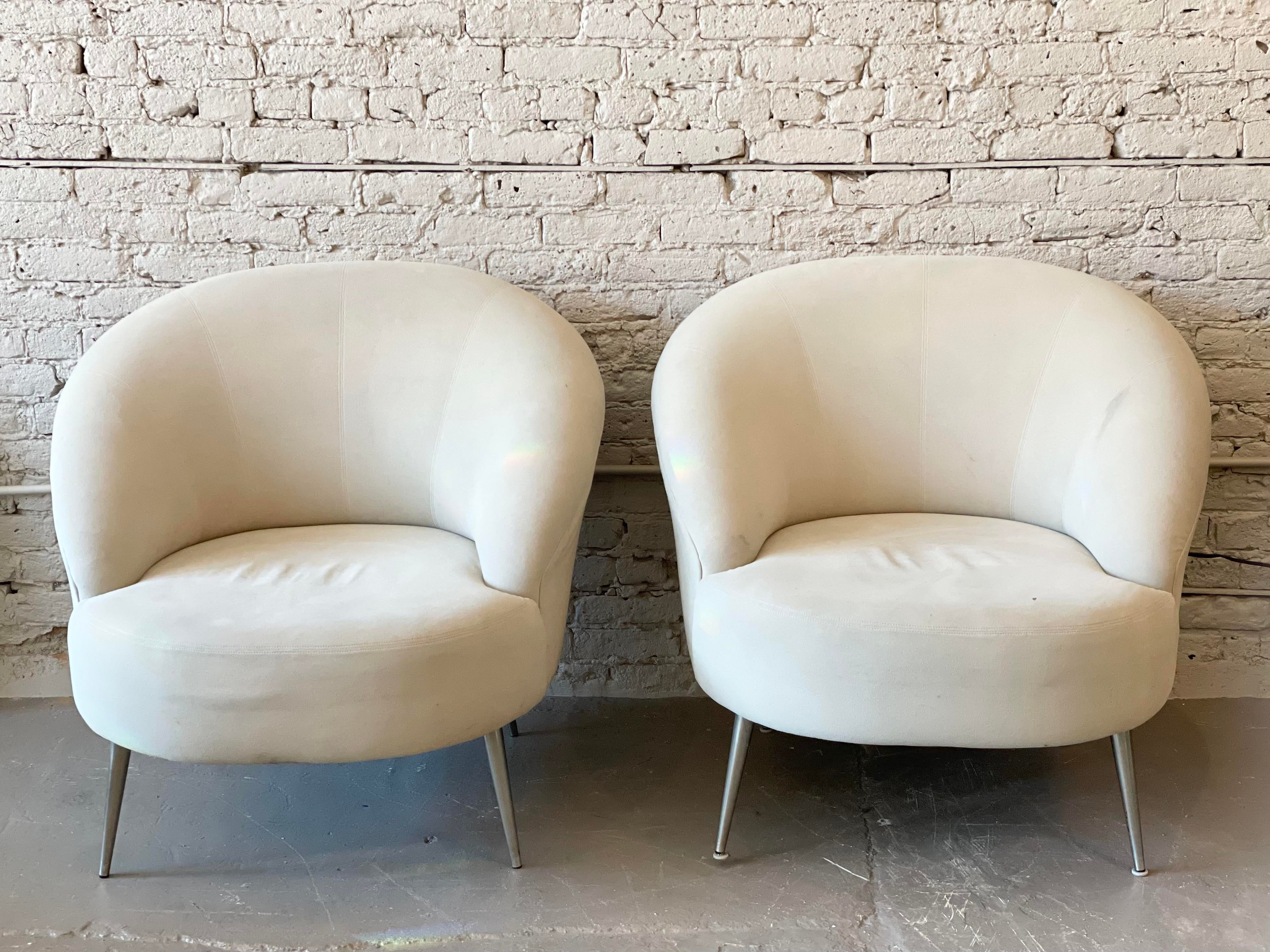 Oversized Postmodern Directional Lounge Chairs