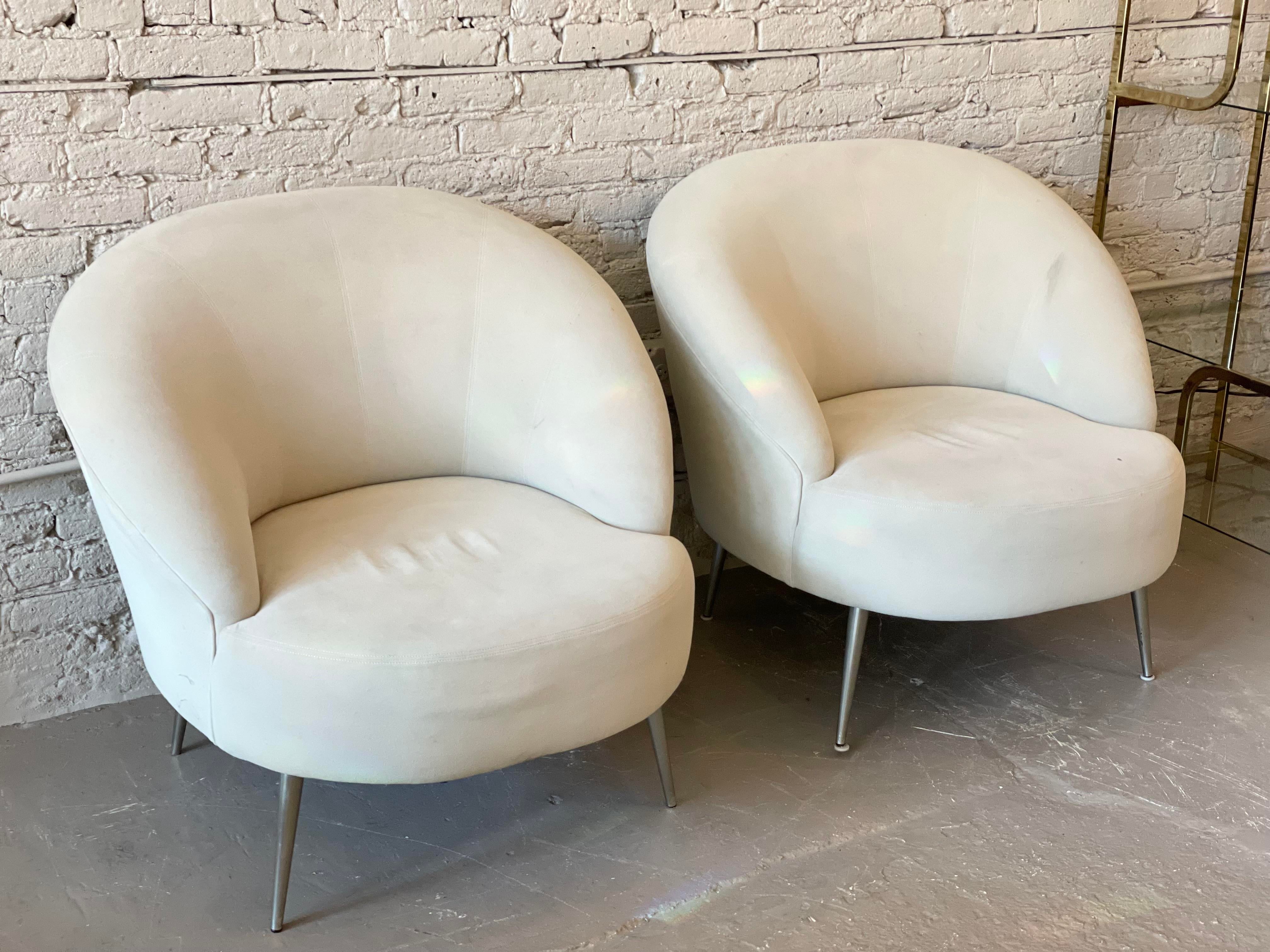 Oversized Postmodern Directional Lounge Chairs