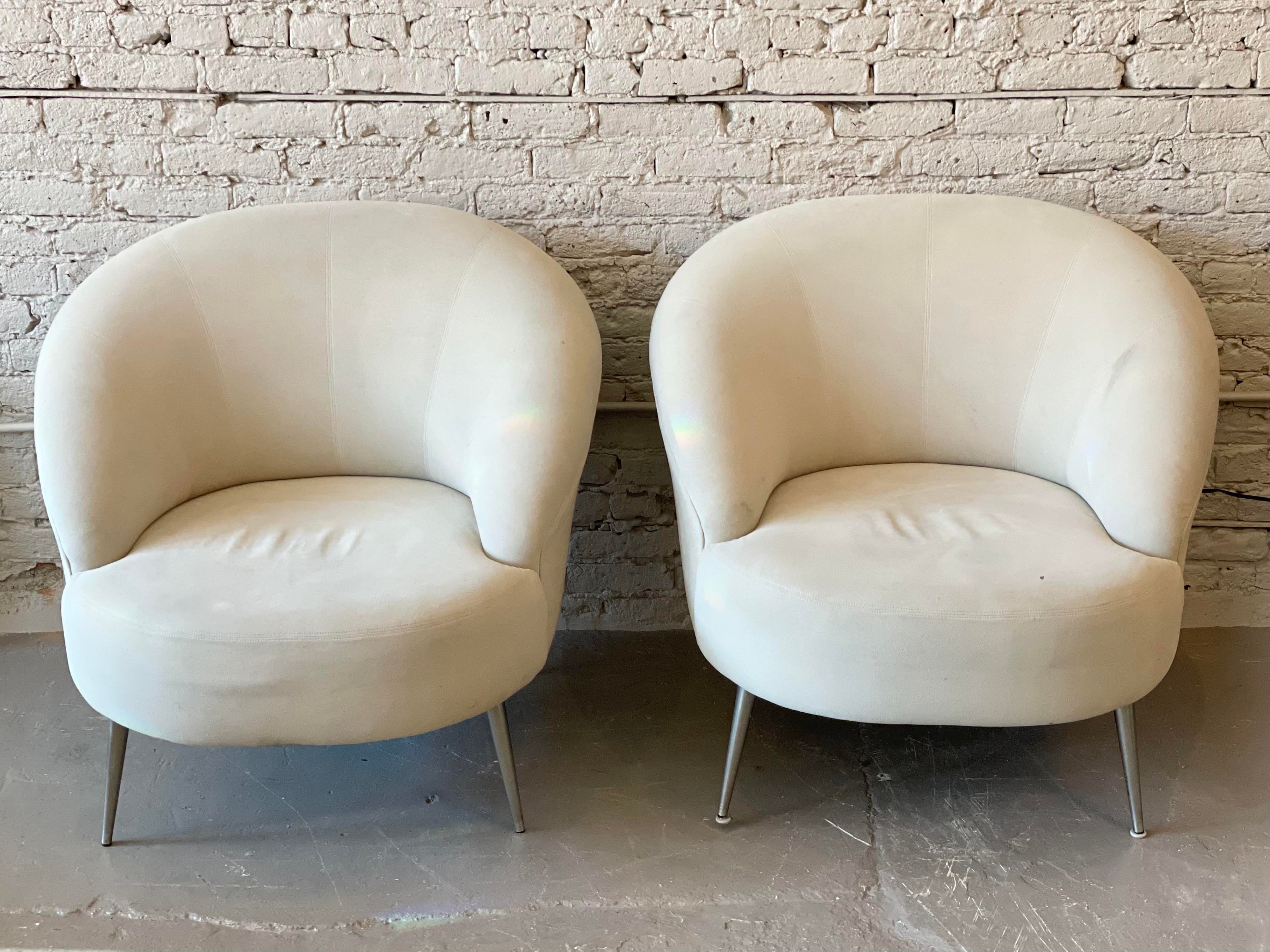 Oversized Postmodern Directional Lounge Chairs