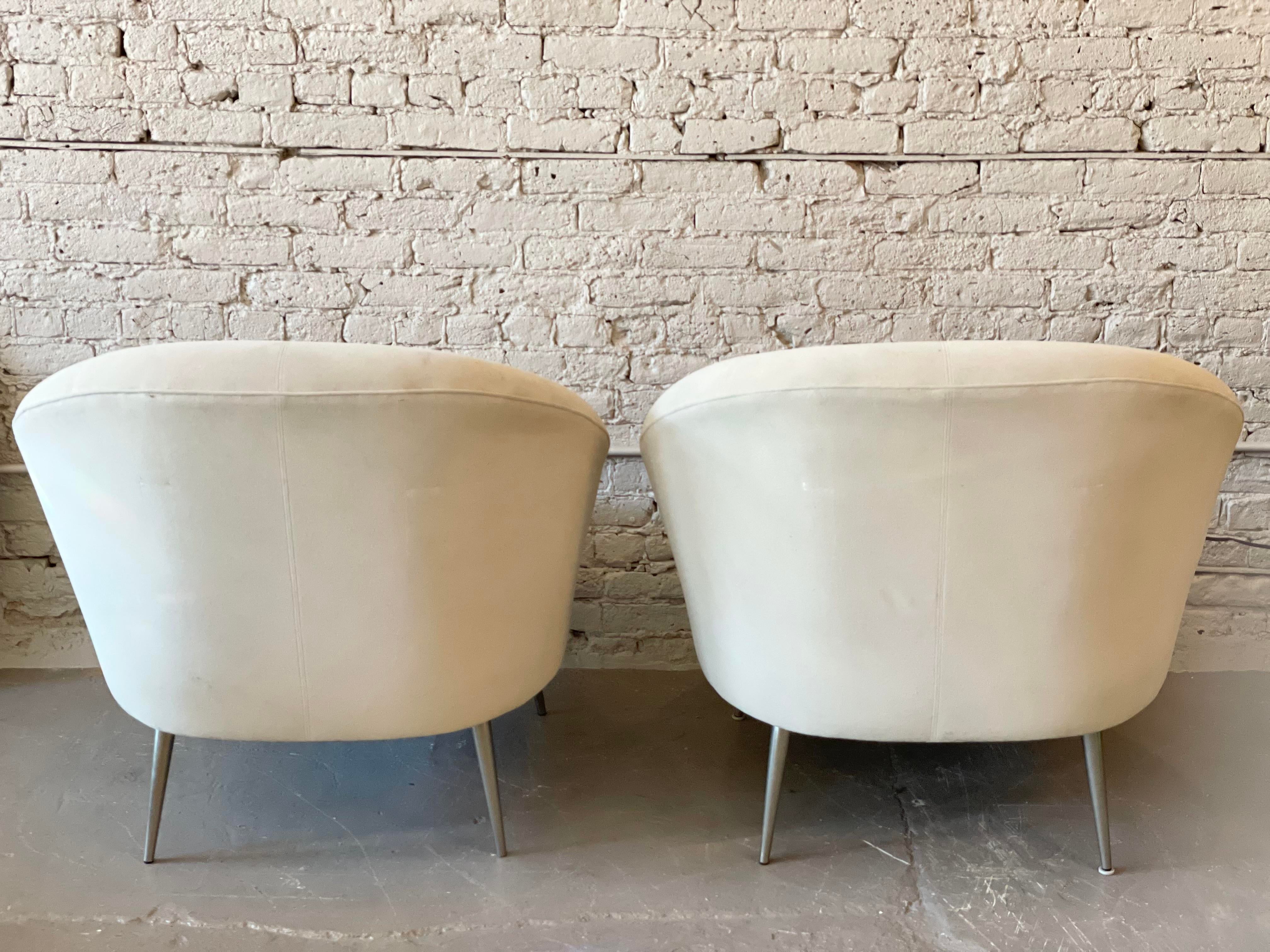 Oversized Postmodern Directional Lounge Chairs