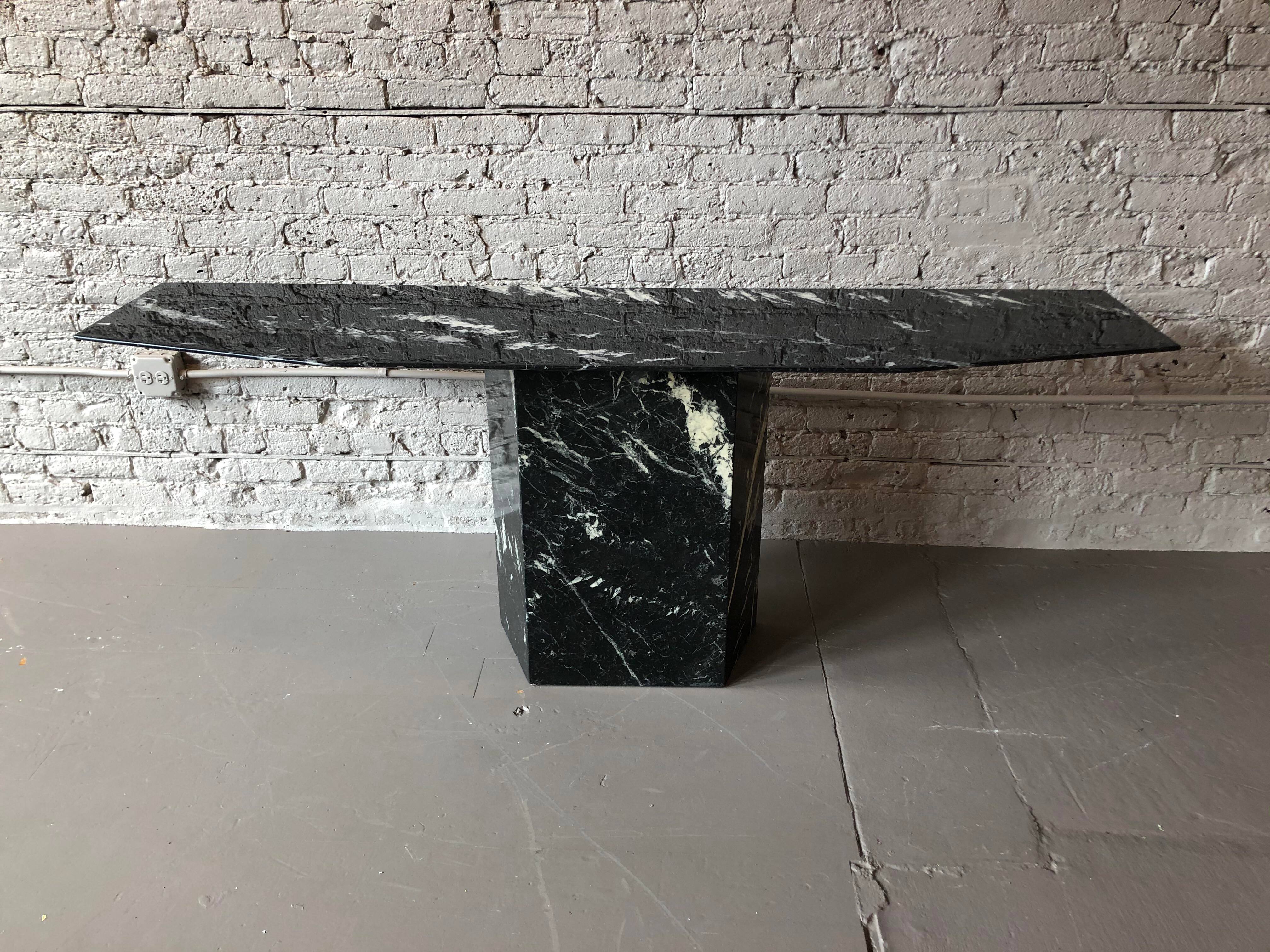 Post Modern Black Marble Console Table