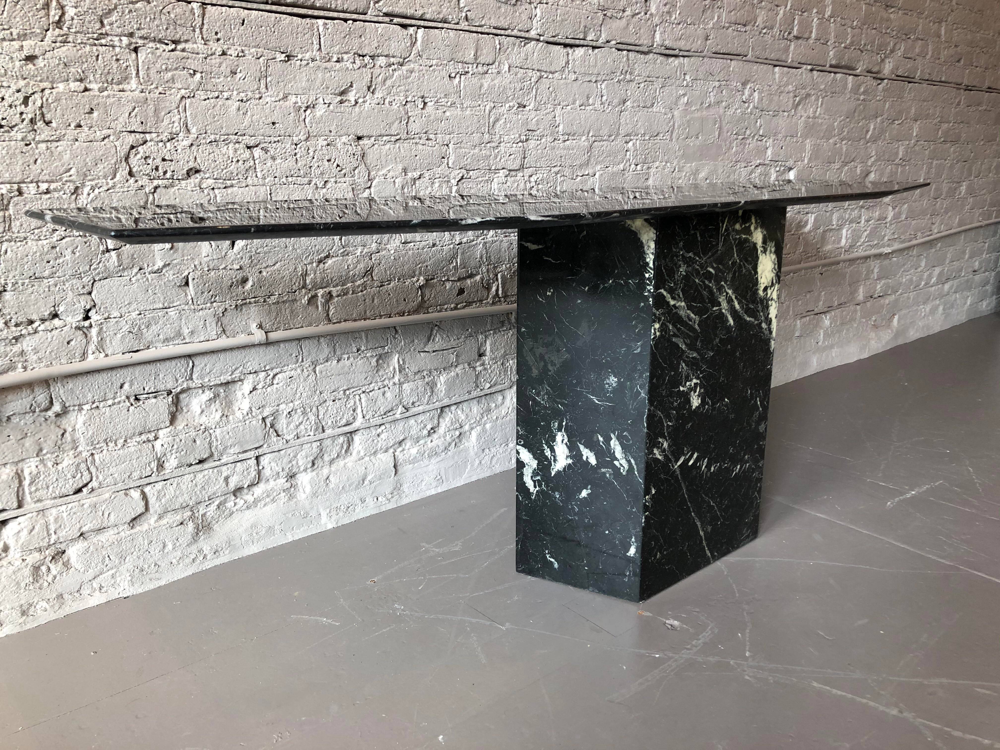 Post Modern Black Marble Console Table