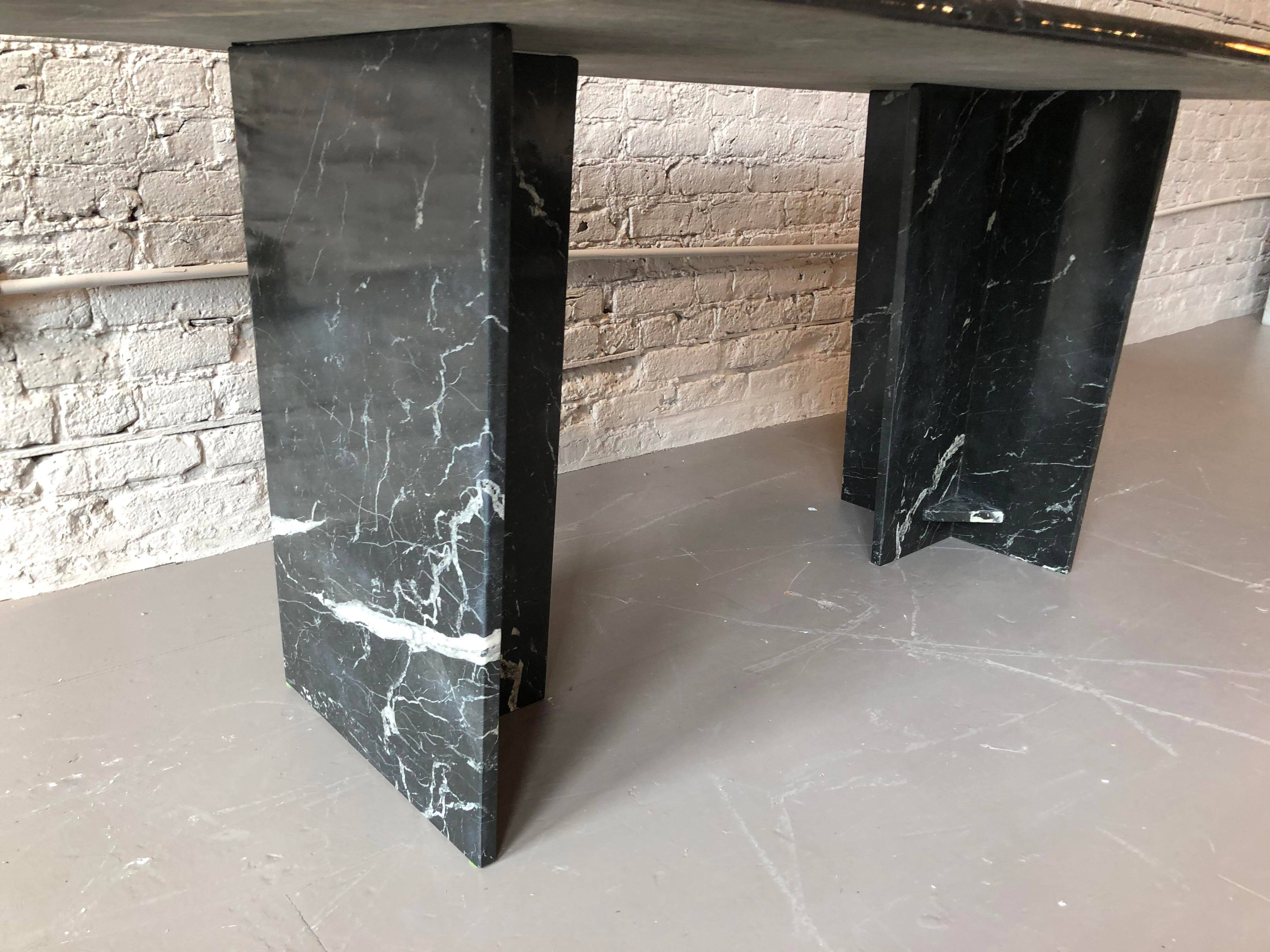 Post Modern Black Marble Dining Table