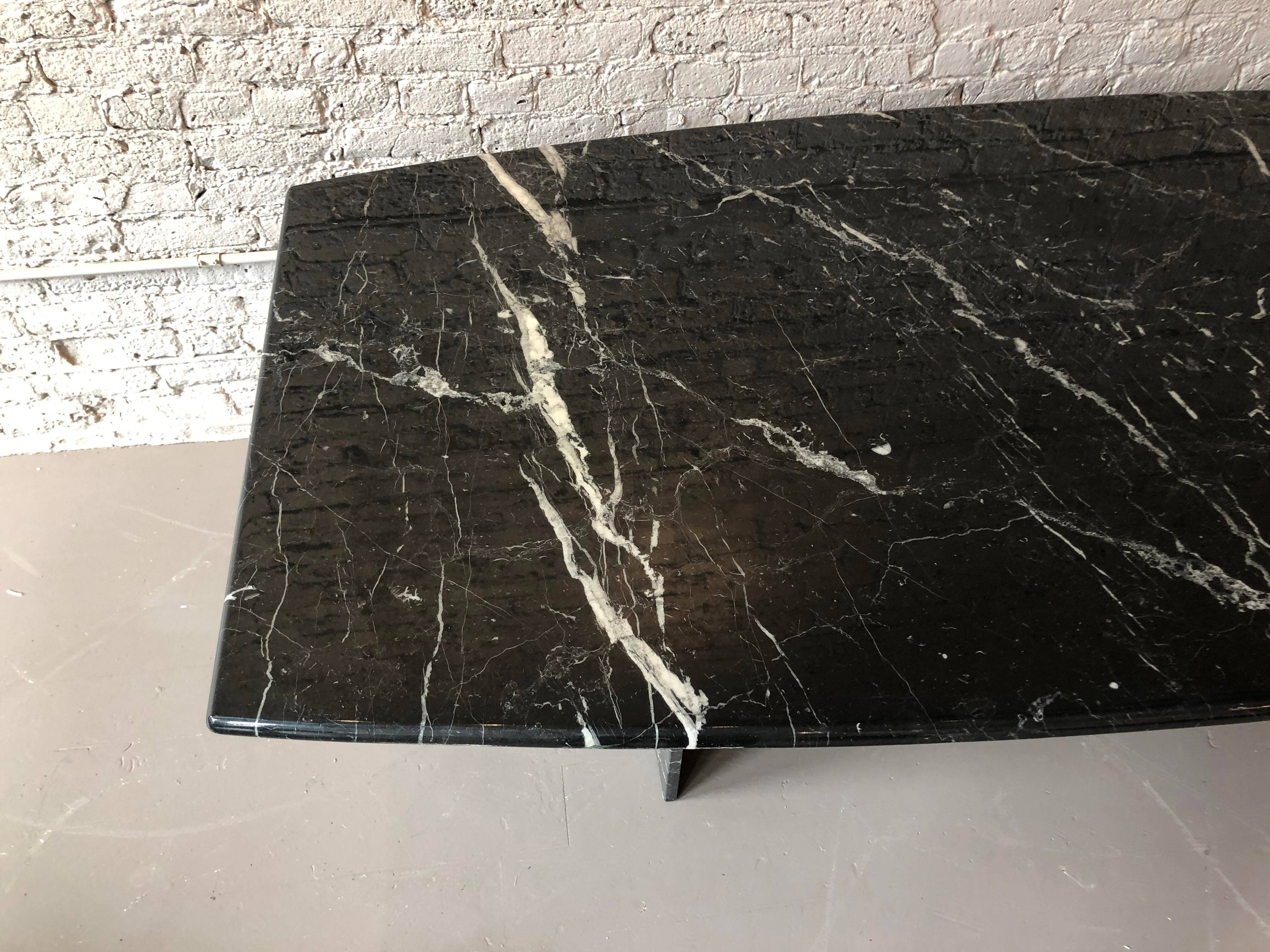 Post Modern Black Marble Dining Table