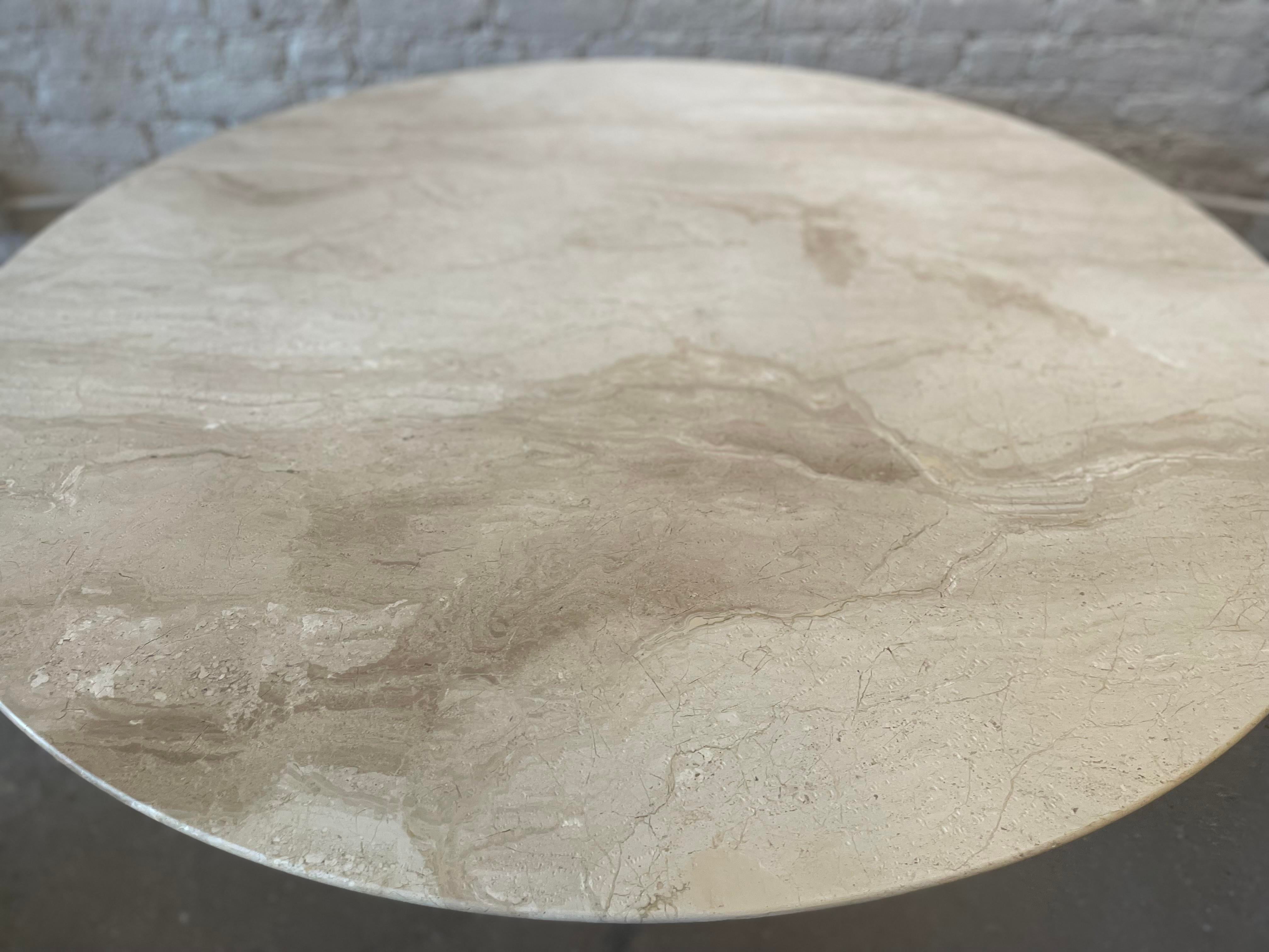 Postmodern Italian Honed Travertine Dining Table 1970s