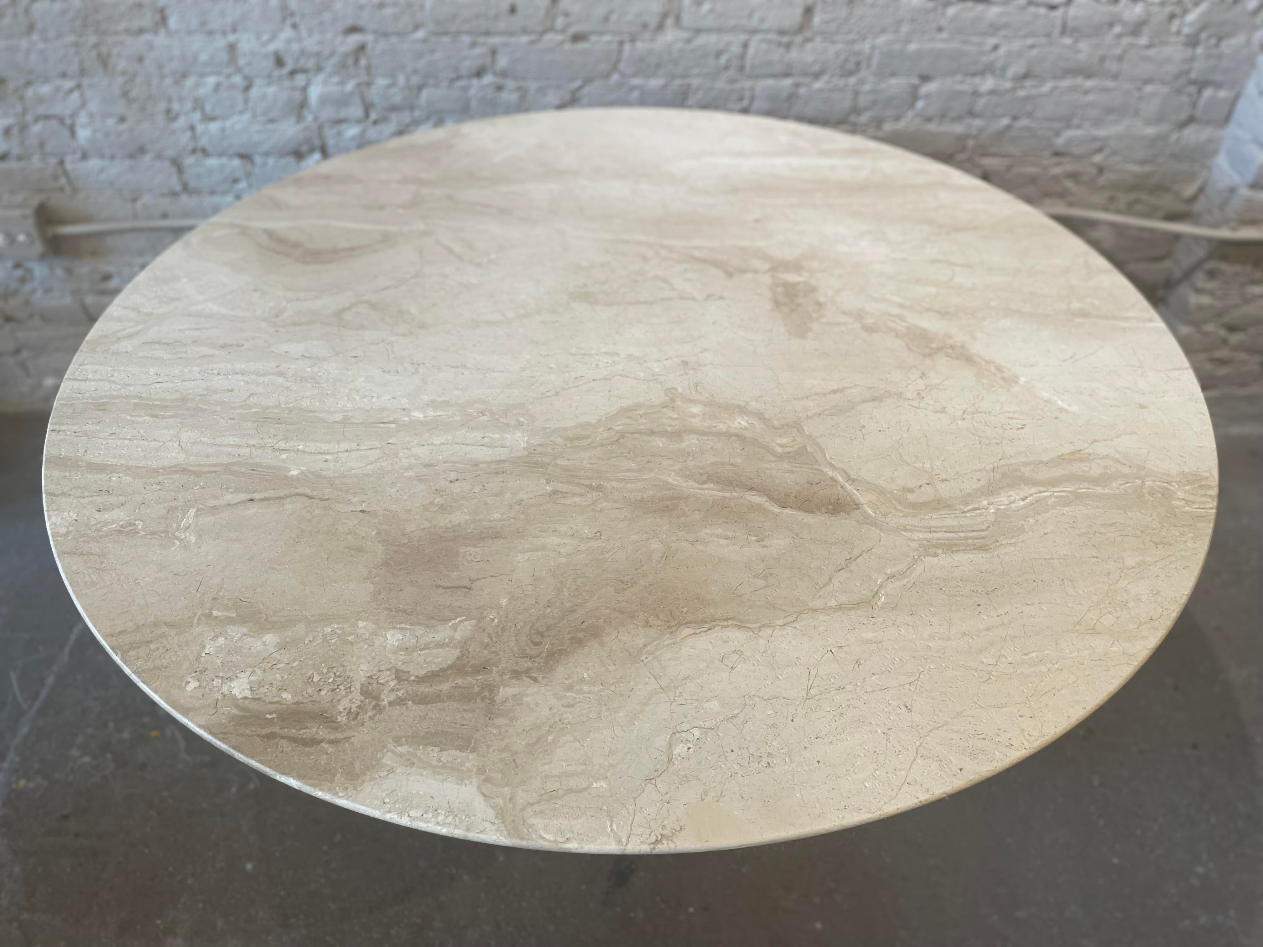 Postmodern Italian Honed Travertine Dining Table 1970s