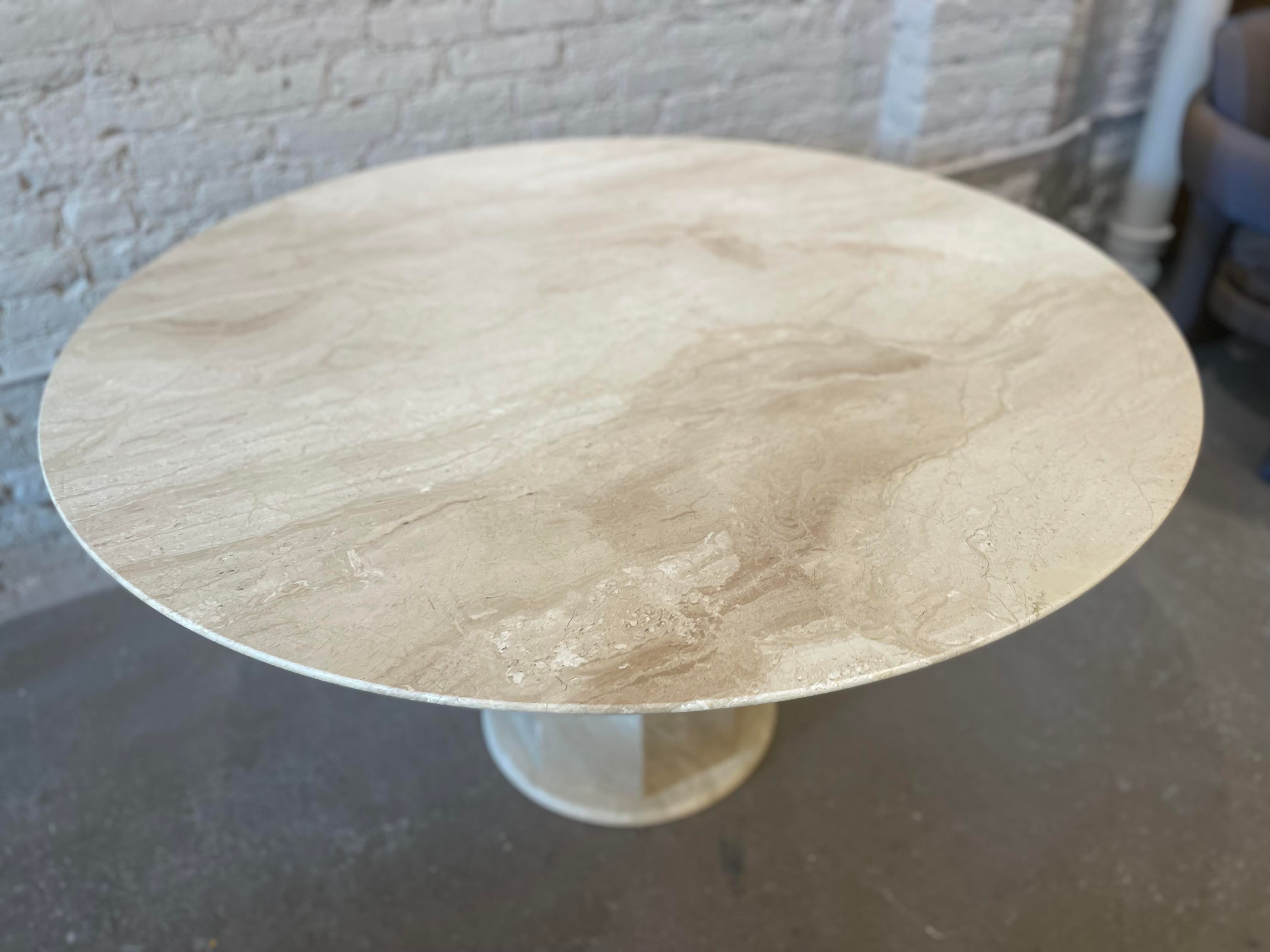 Postmodern Italian Honed Travertine Dining Table 1970s