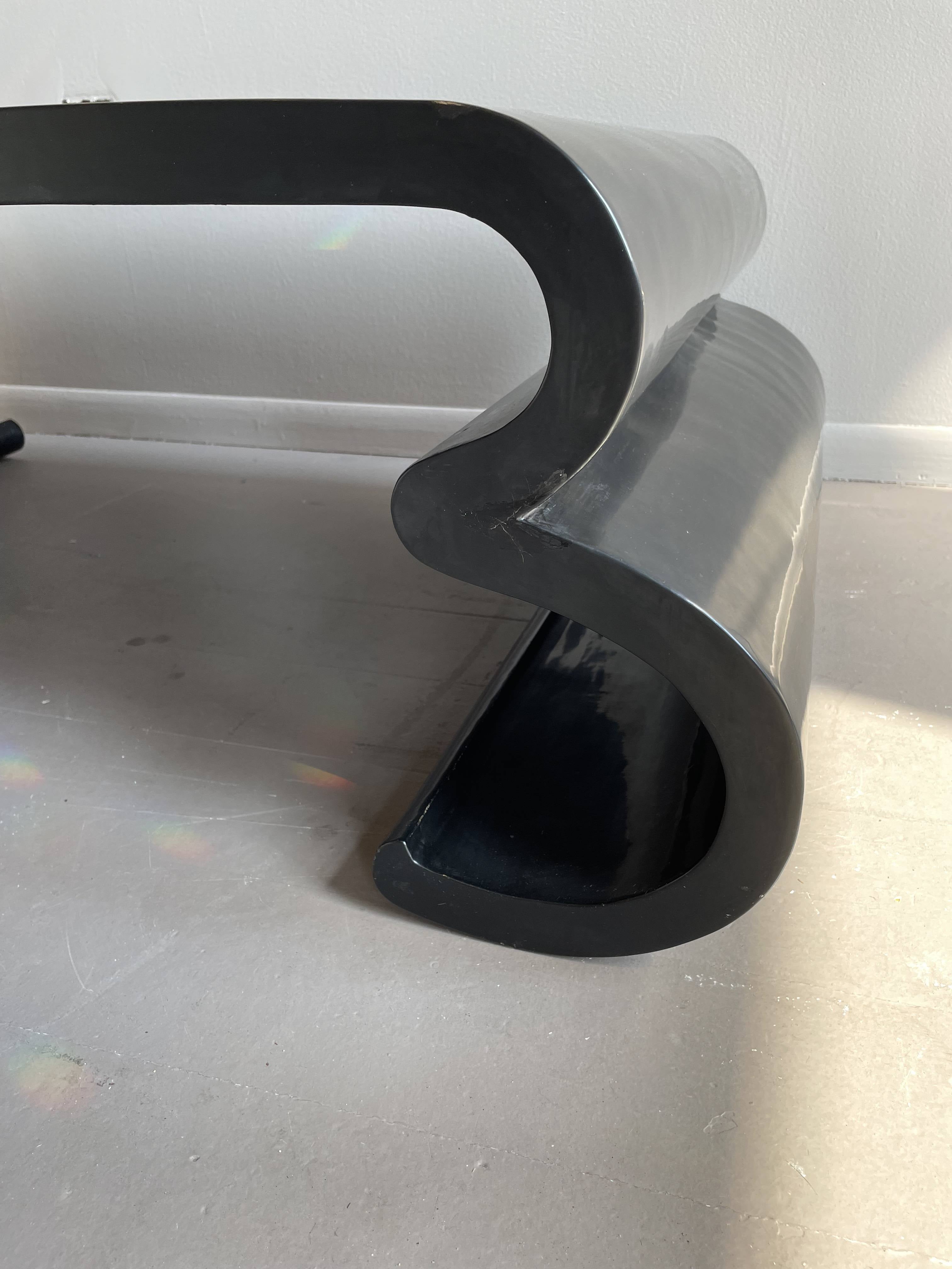 Postmodern Memphis Black Lacquer Coffee Table