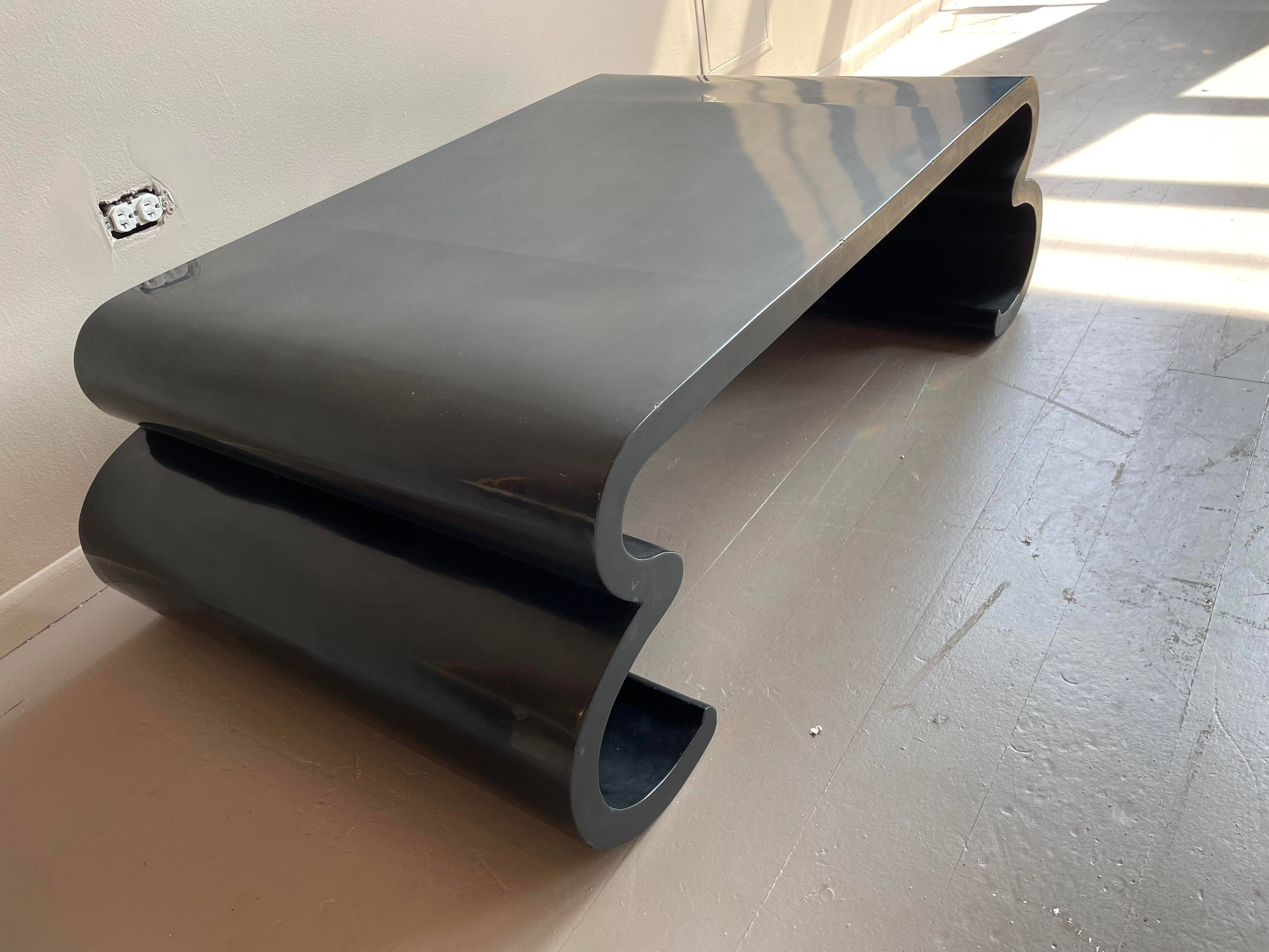 Postmodern Memphis Black Lacquer Coffee Table