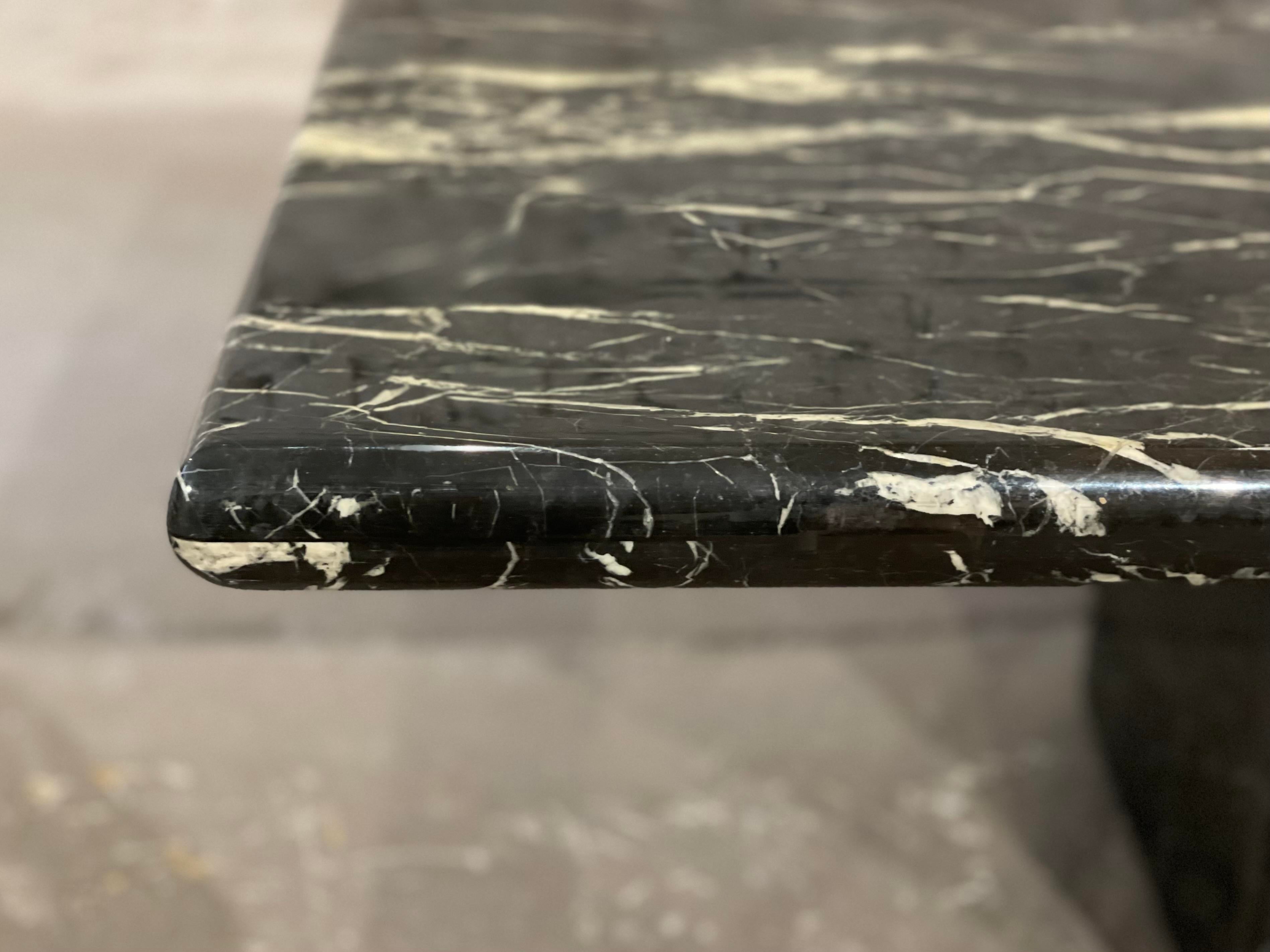 Postmodern Nero Marquina Marble Coffee Table