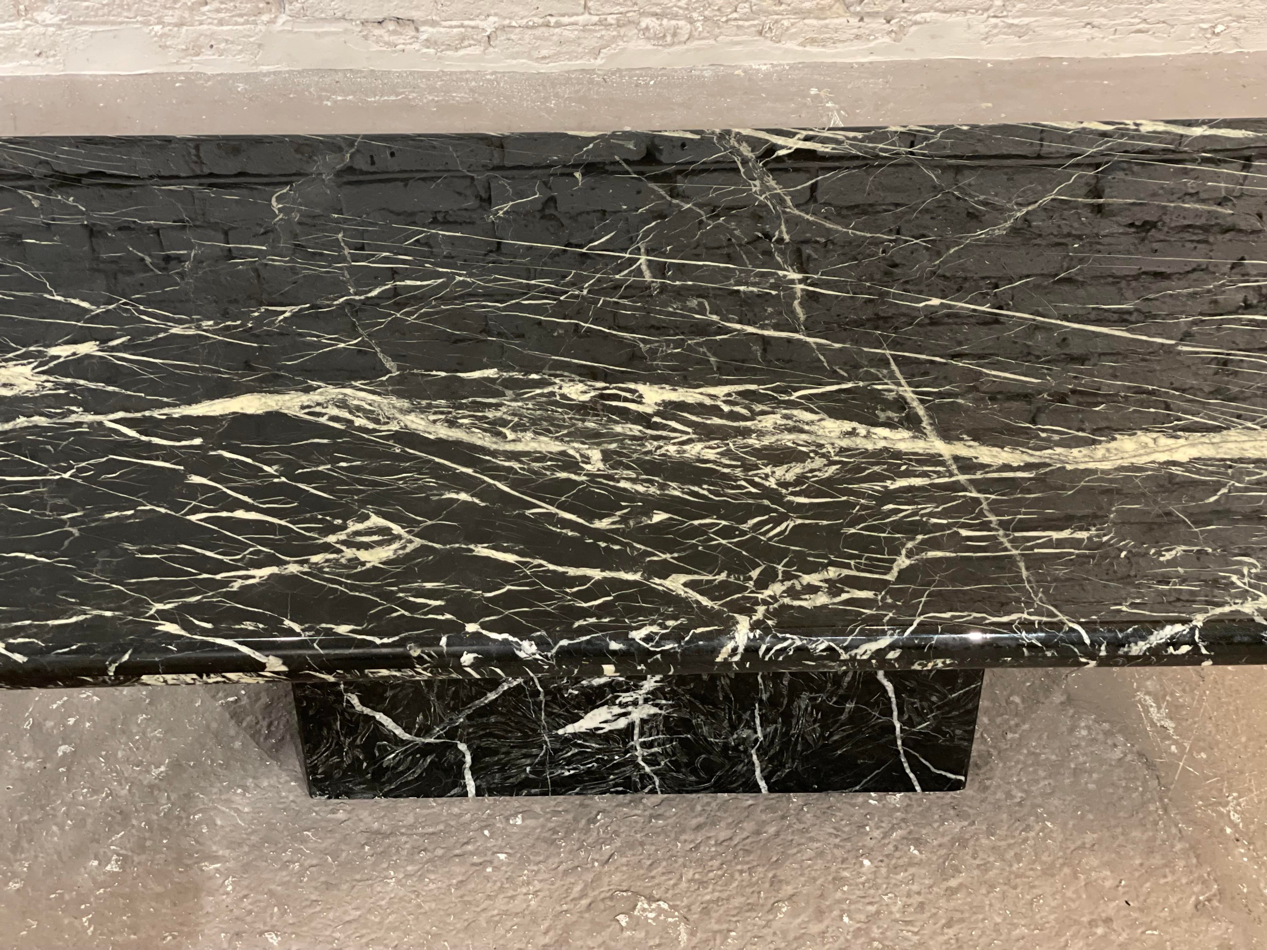 Postmodern Nero Marquina Marble Coffee Table